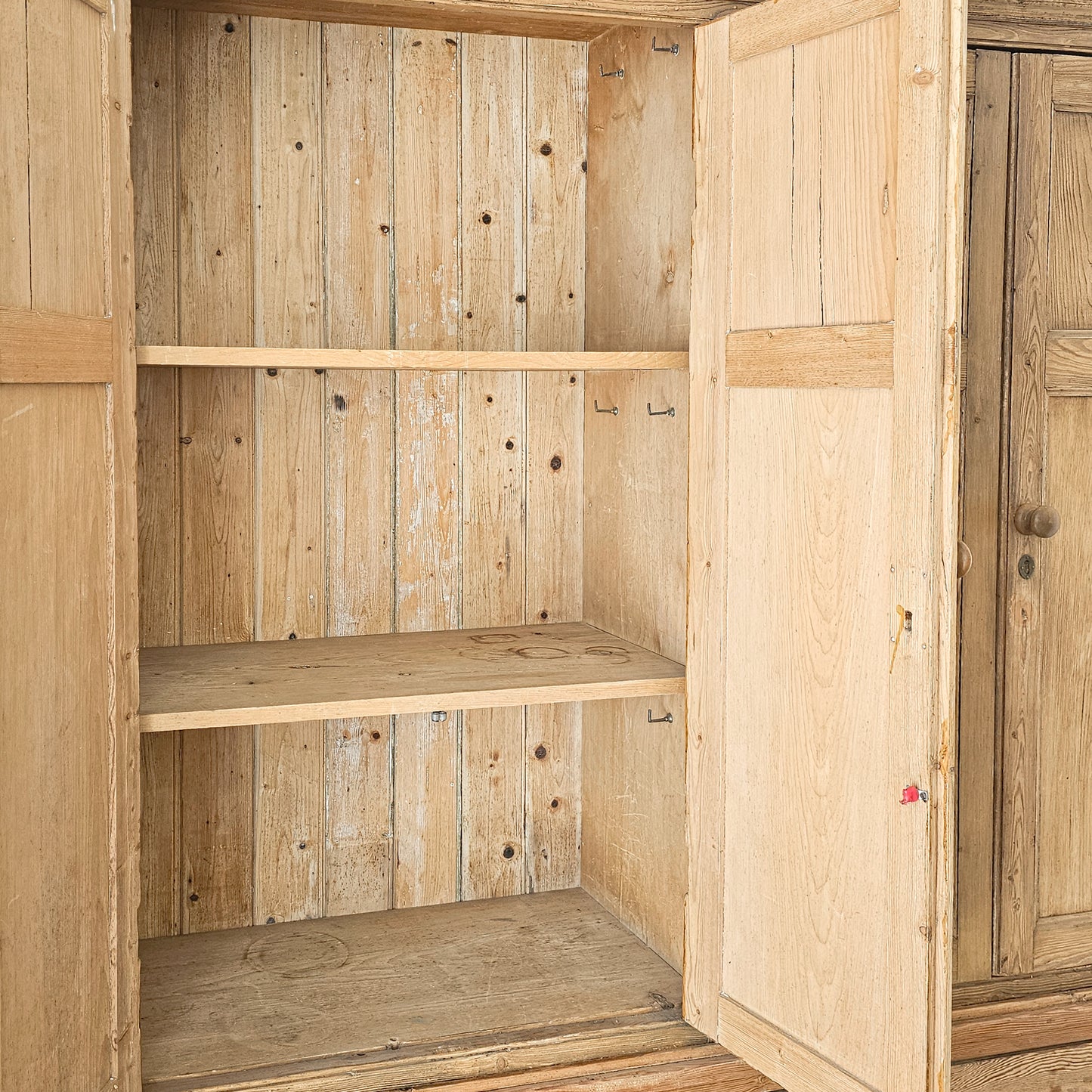 Monumental Antique English Pine Housekeeper’s Cupboard / Linen Press, Circa 1880