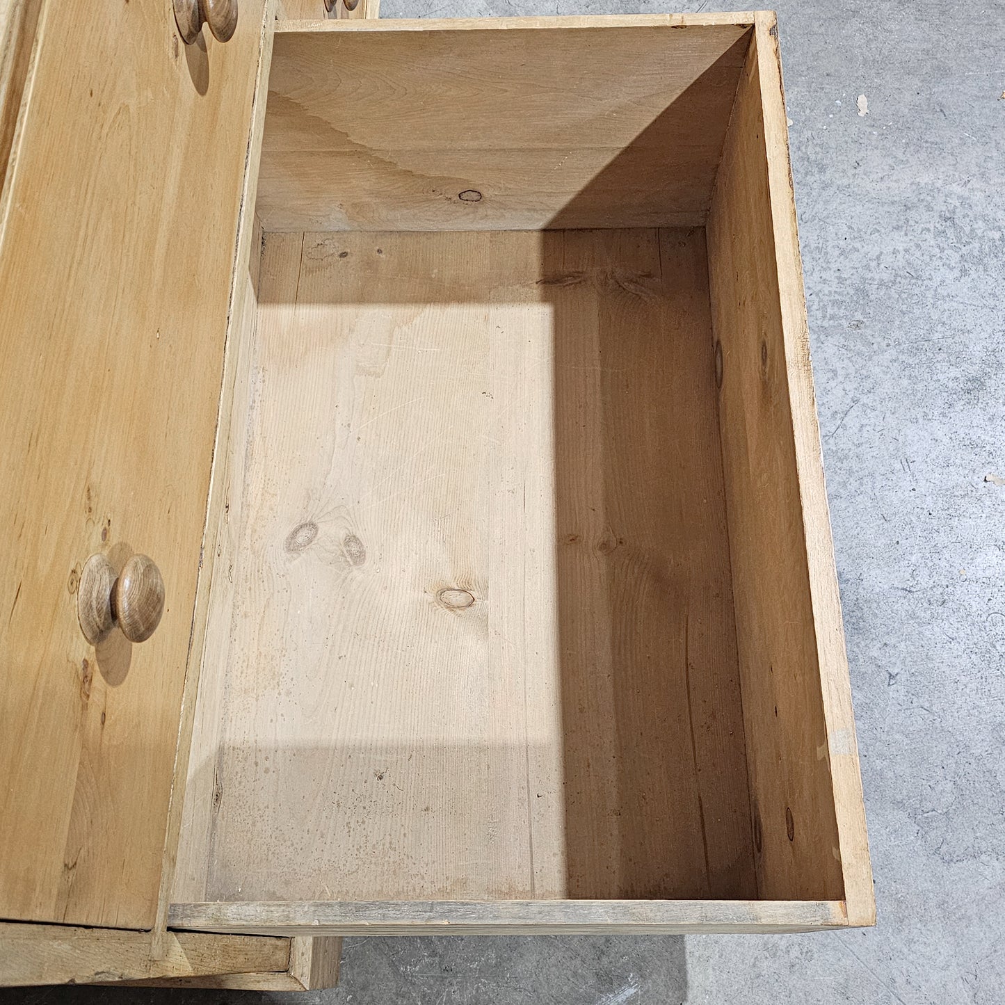 Antique English Pine Linen Press / Wardrobe - circa 1870