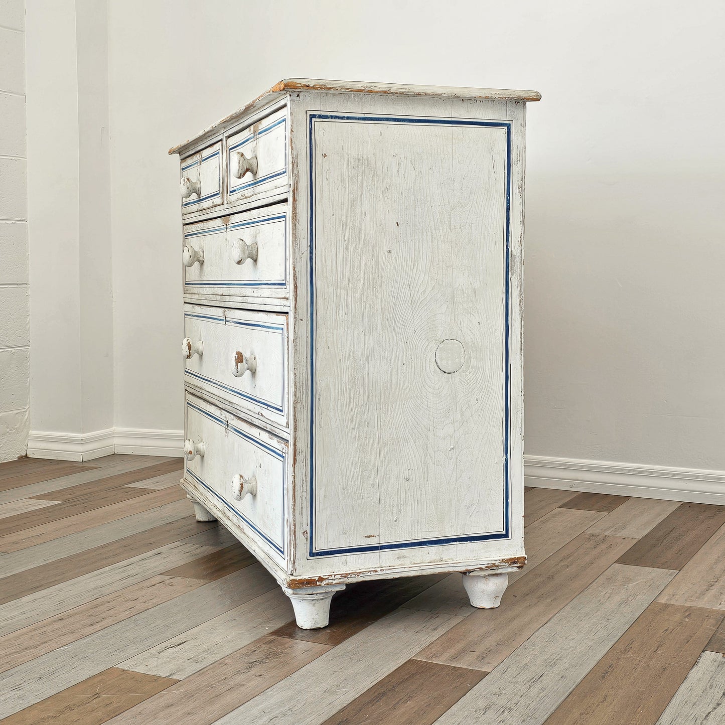 Antique English Pine Painted Dresser - Circa 1880