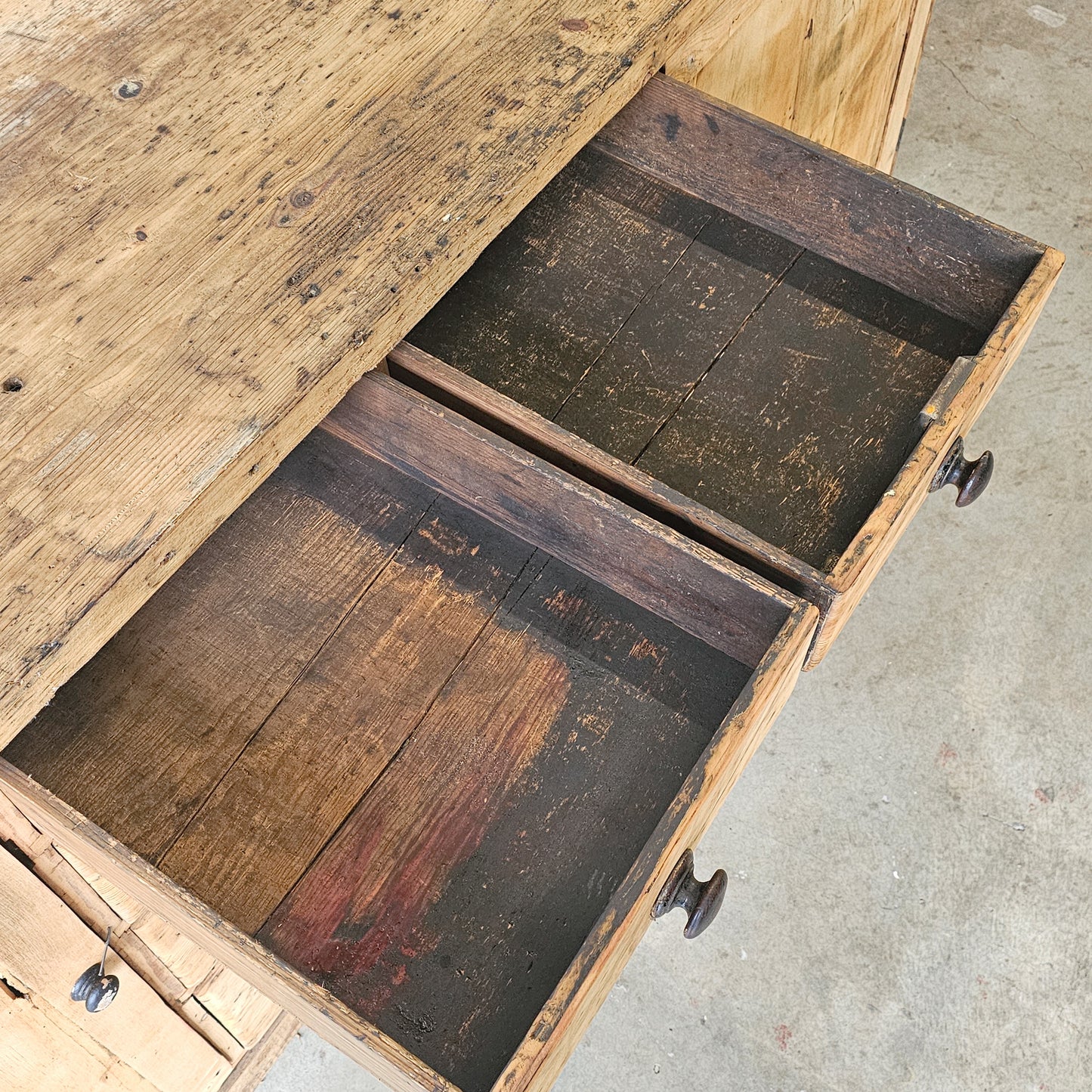 Antique English Pine Sideboard - Circa 1880