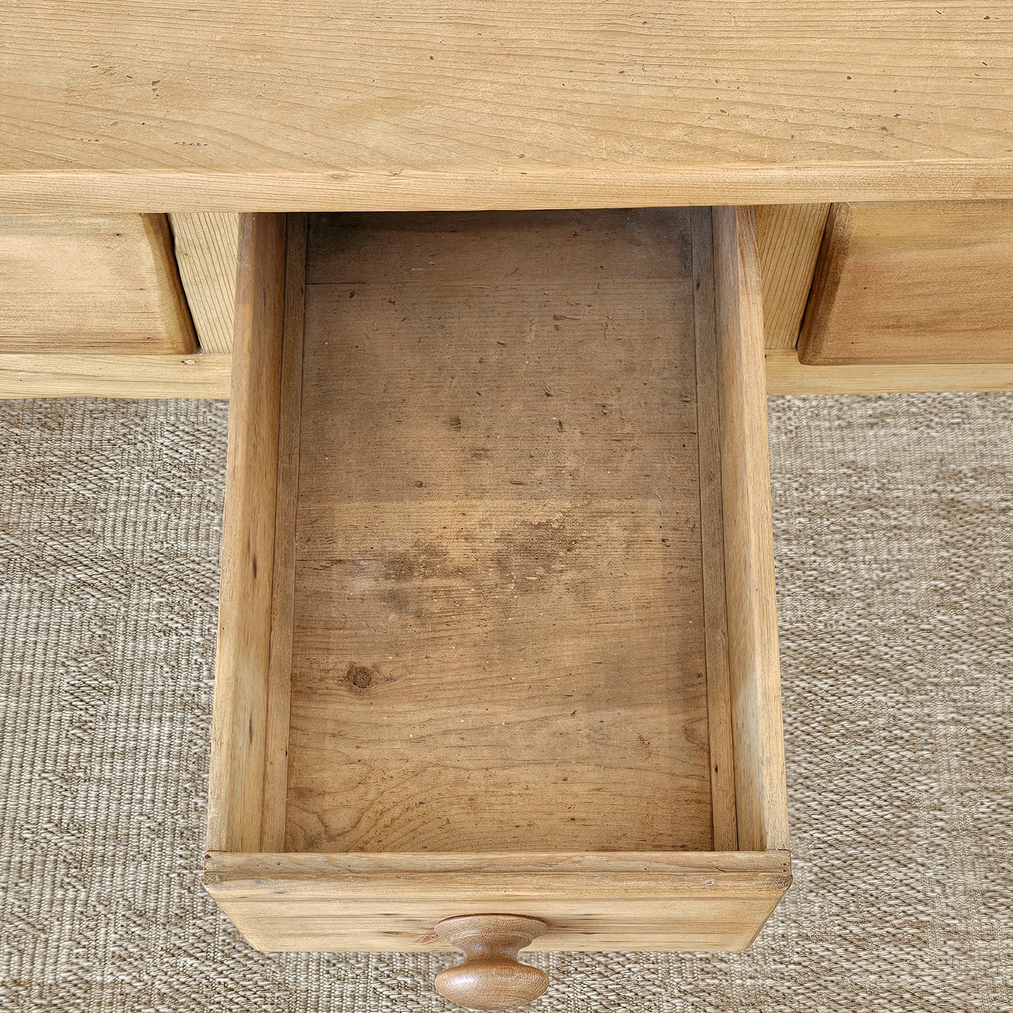 Antique English Pine Console Table or Desk - Circa 1880