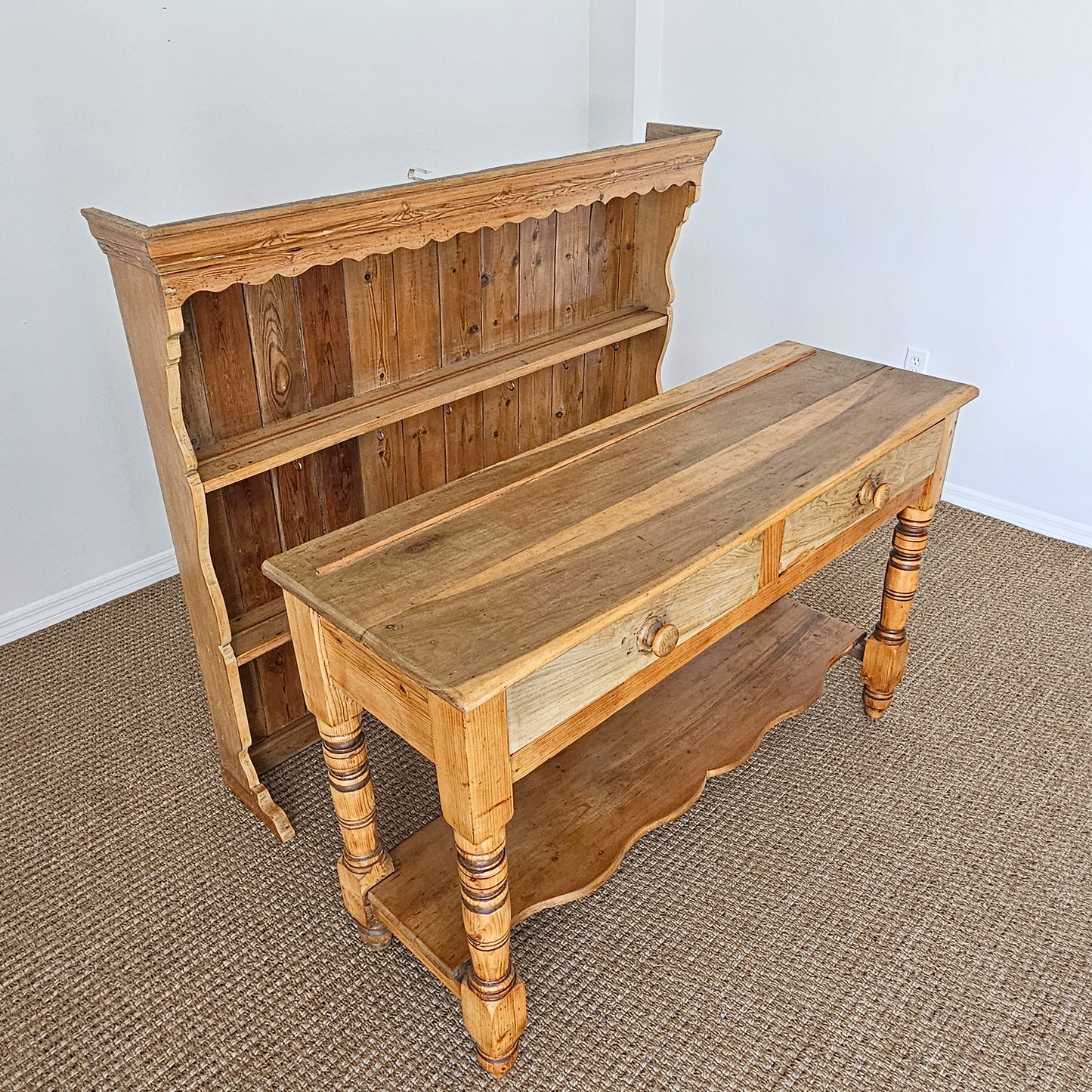 Antique English Pine Welsh Dresser - Circa 1890
