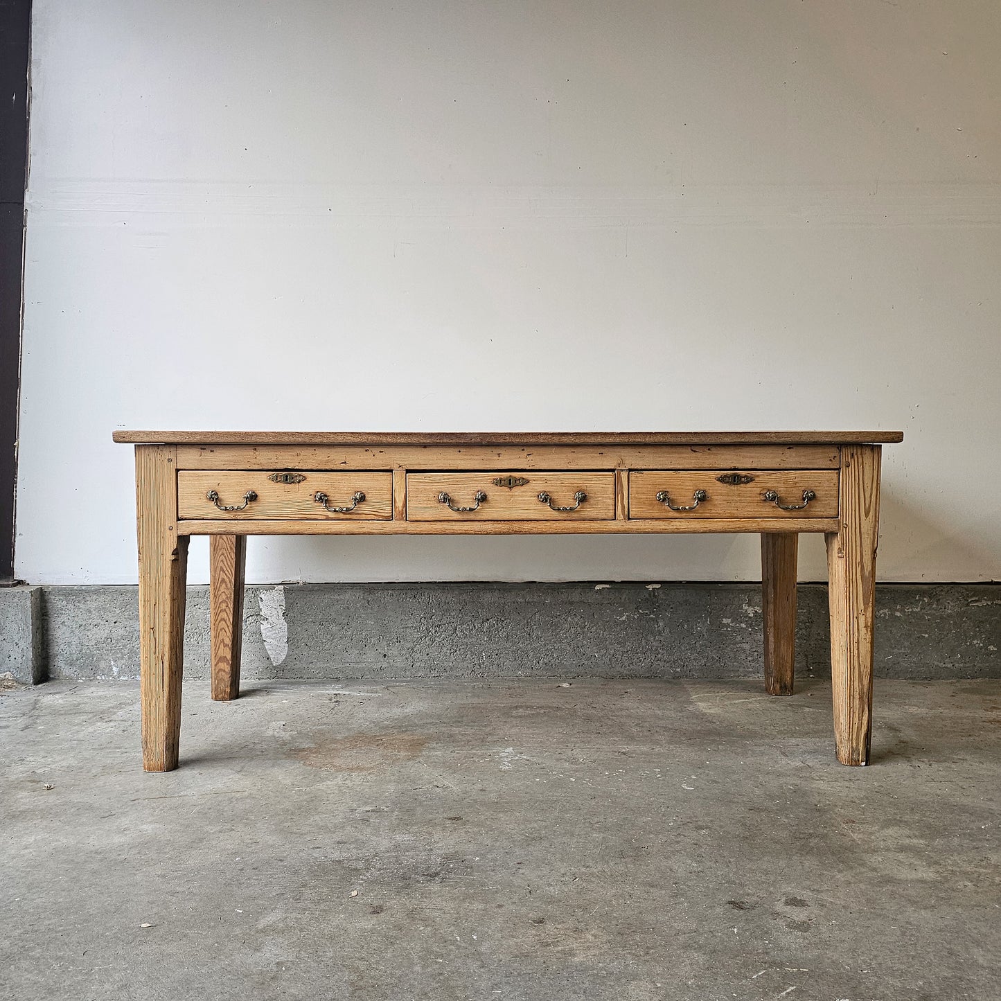 Antique English Pine Farm Table / Writing Table - Circa 1870
