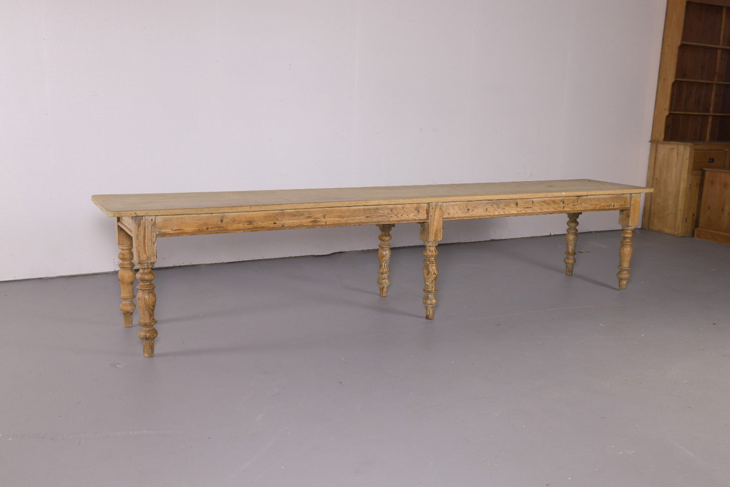 Monumental Antique English Pine Harvest Table | 12.5 Feet | Circa 1880