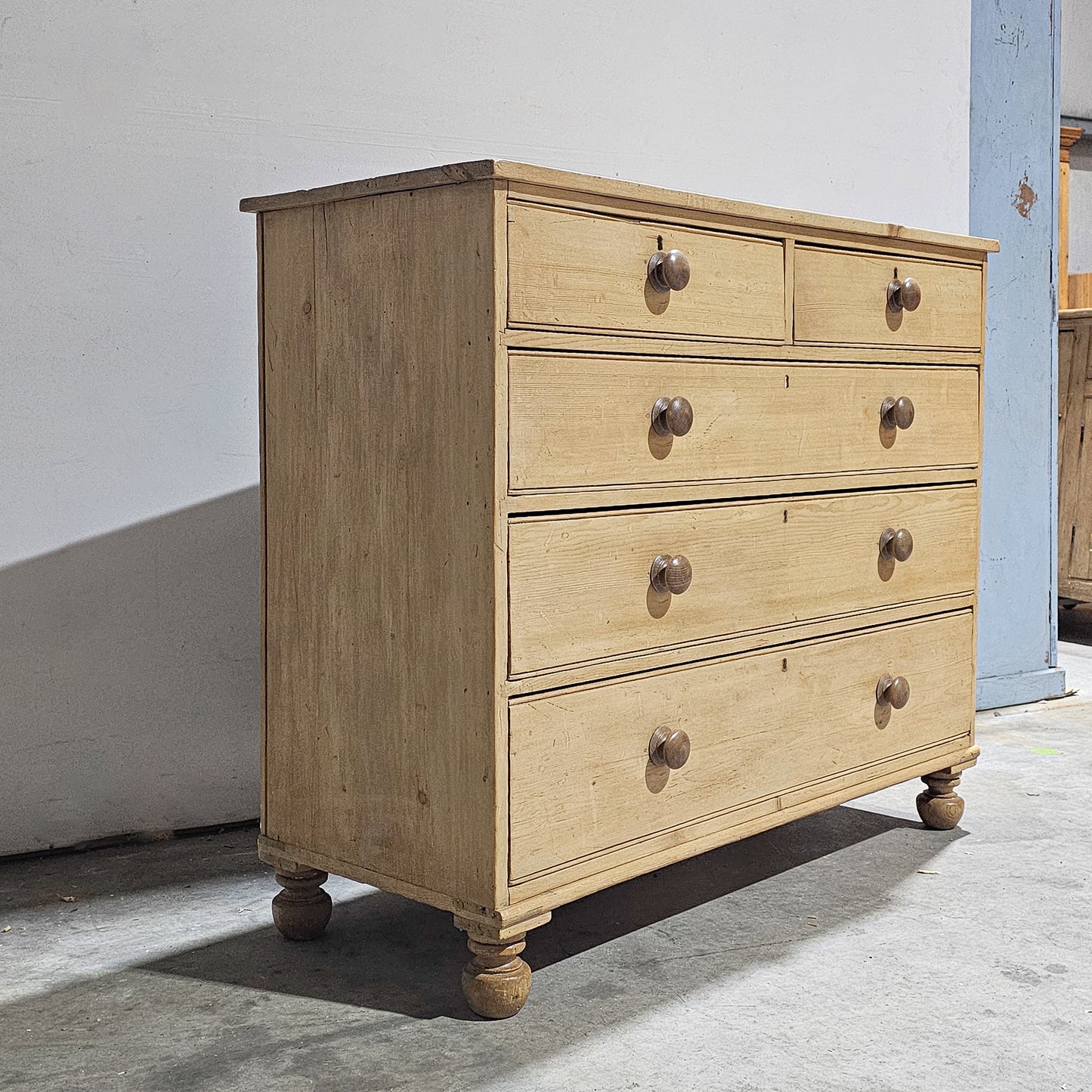 Stately Antique Bleached Pine Chest of Drawers (Dresser) - Circa 1870