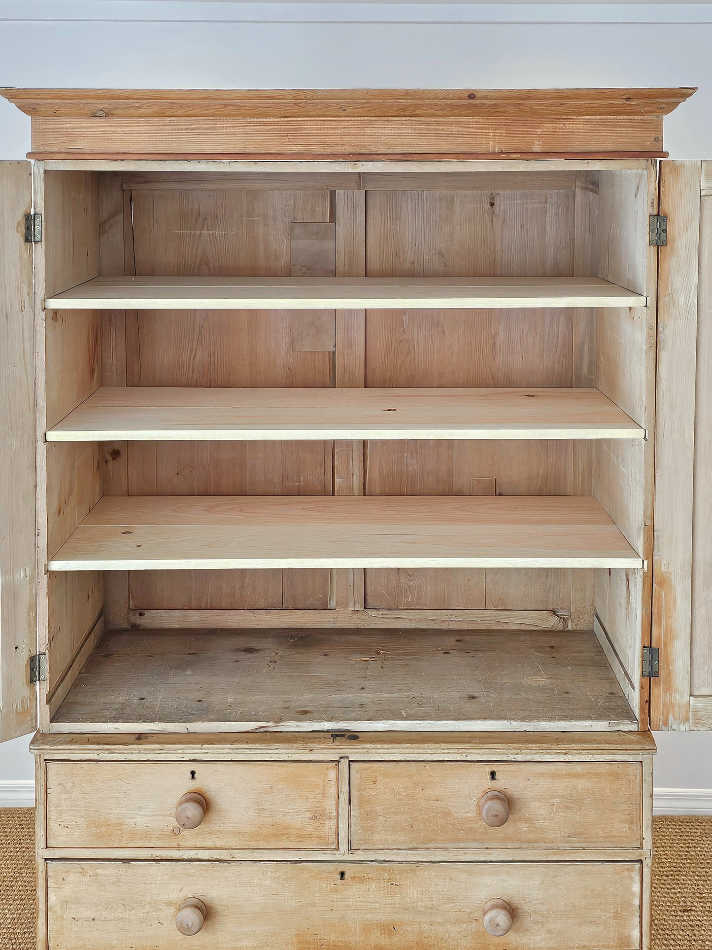 Antique English Pine Linen Press / Housekeeper’s Cupboard