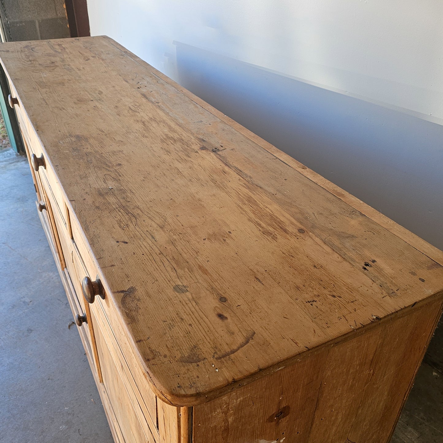 Antique English Pine Sideboard - Circa 1880