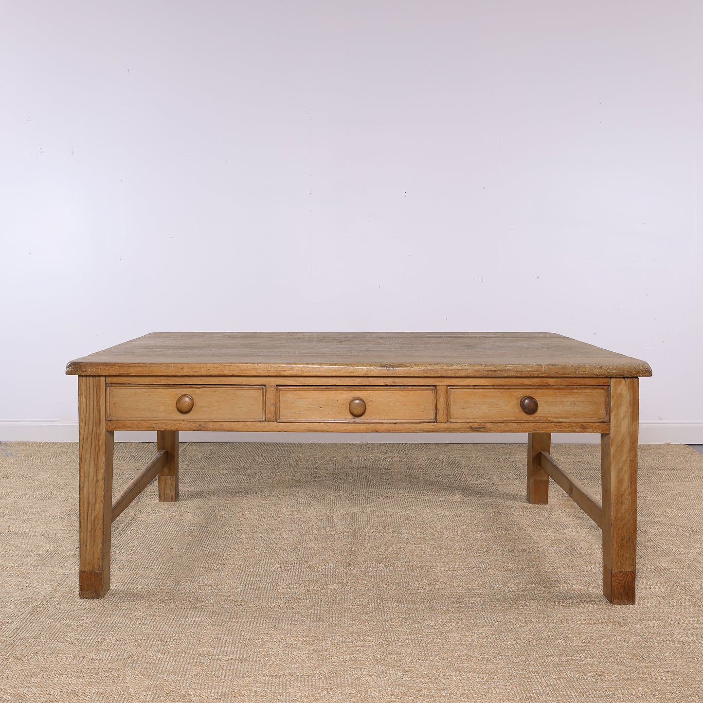 Antique English Pine Three-Drawer Farmhouse Table | Circa 1870