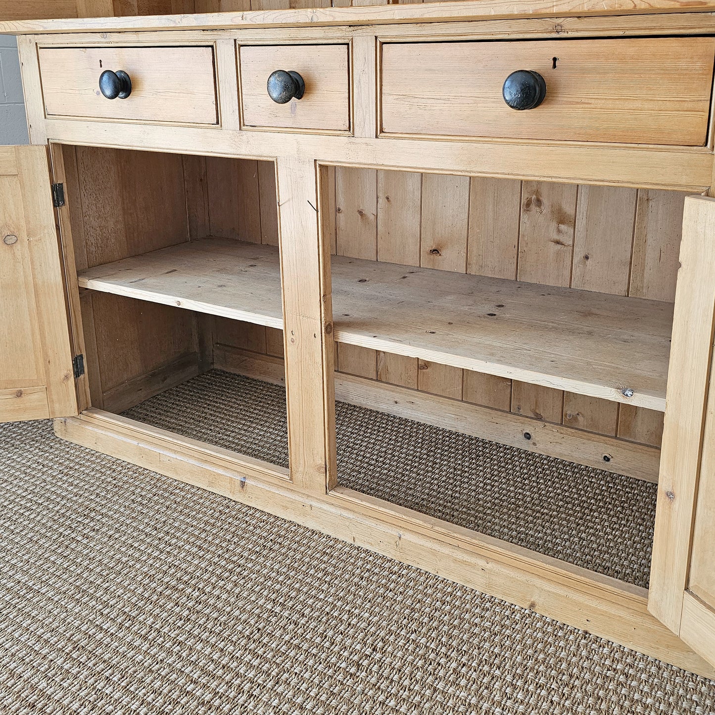 Antique English Pine Housekeeper's Cupboard - Circa 1880