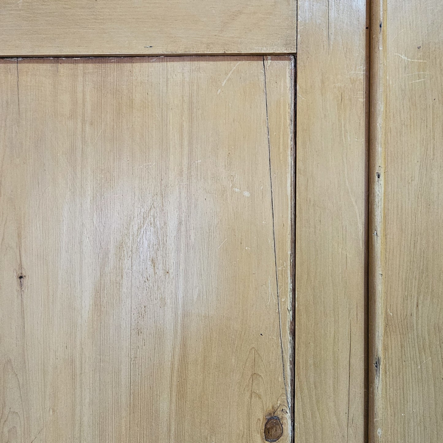 Antique English Pine Linen Press / Wardrobe - Circa 1890