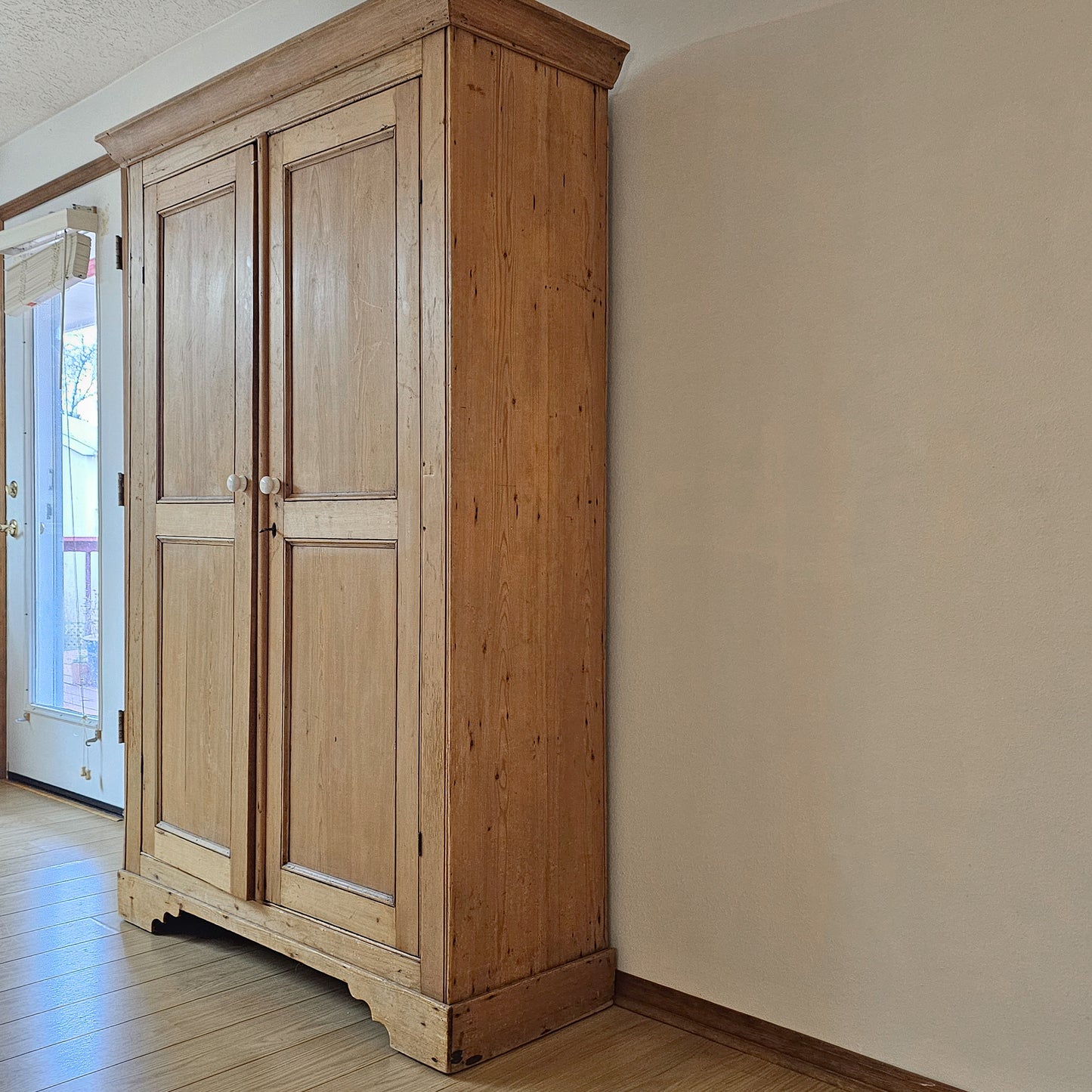 Antique English Pine Wardrobe - Circa 1880