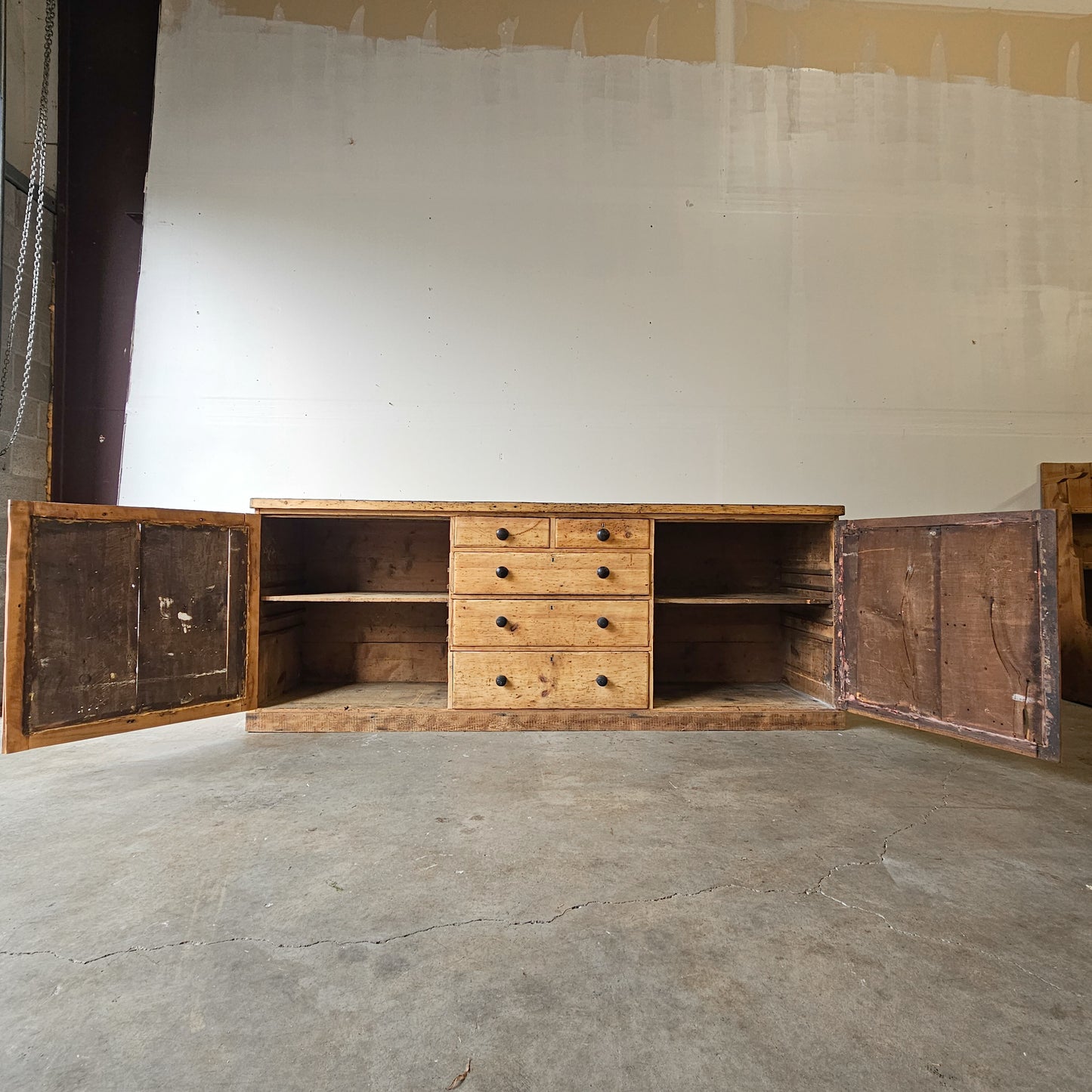 Antique English Pine Sideboard - Circa 1880
