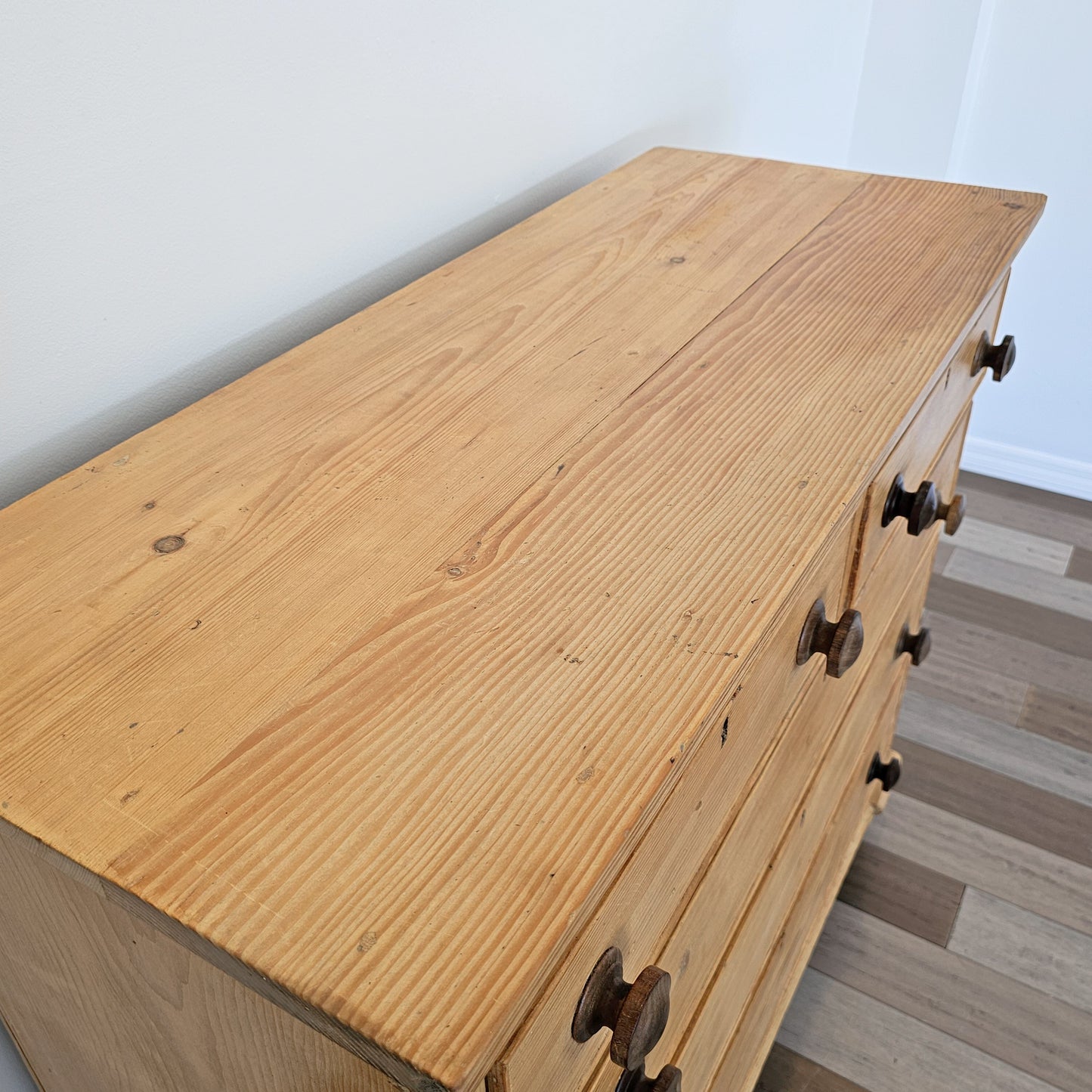 Antique Pine Chest of Drawers / Dresser - Circa 1870