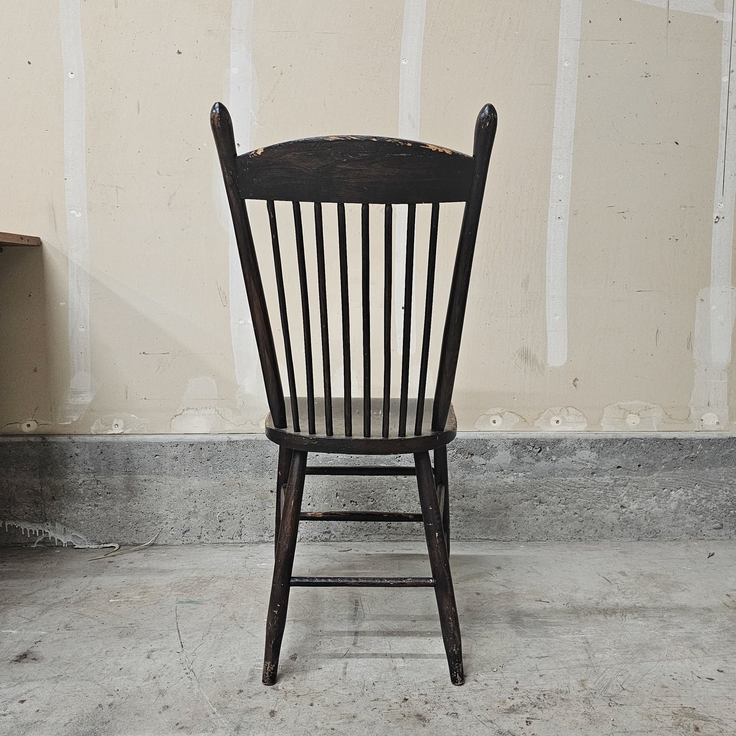 Set of 4 vintage farmhouse spindle-back chairs