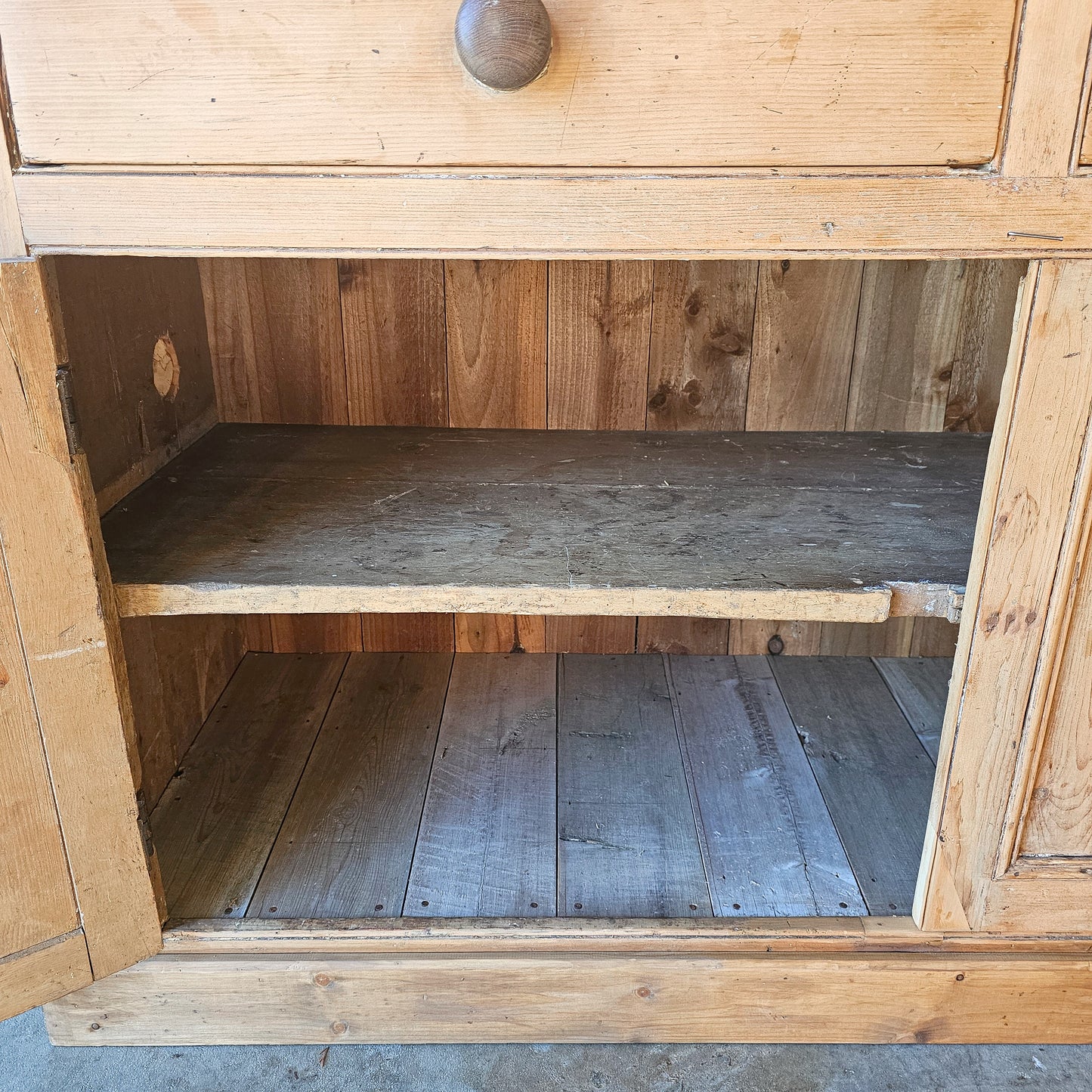 Antique English Pine Sideboard - Circa 1880