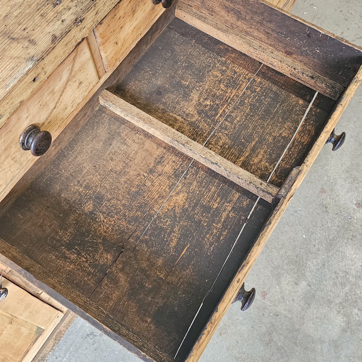 Antique English Pine Sideboard - Circa 1880
