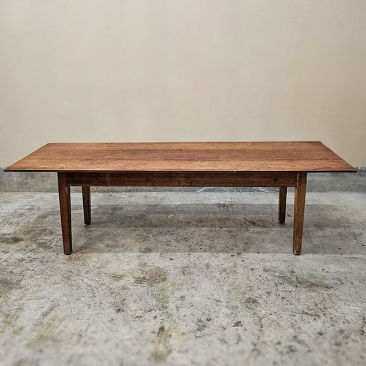 Antique three plank farmhouse dining table