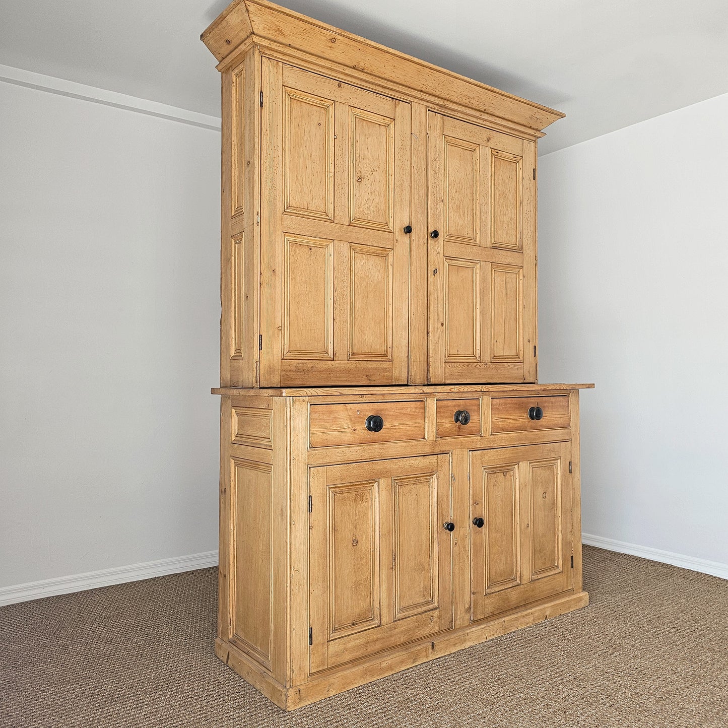 Antique English Pine Housekeeper's Cupboard - Circa 1880