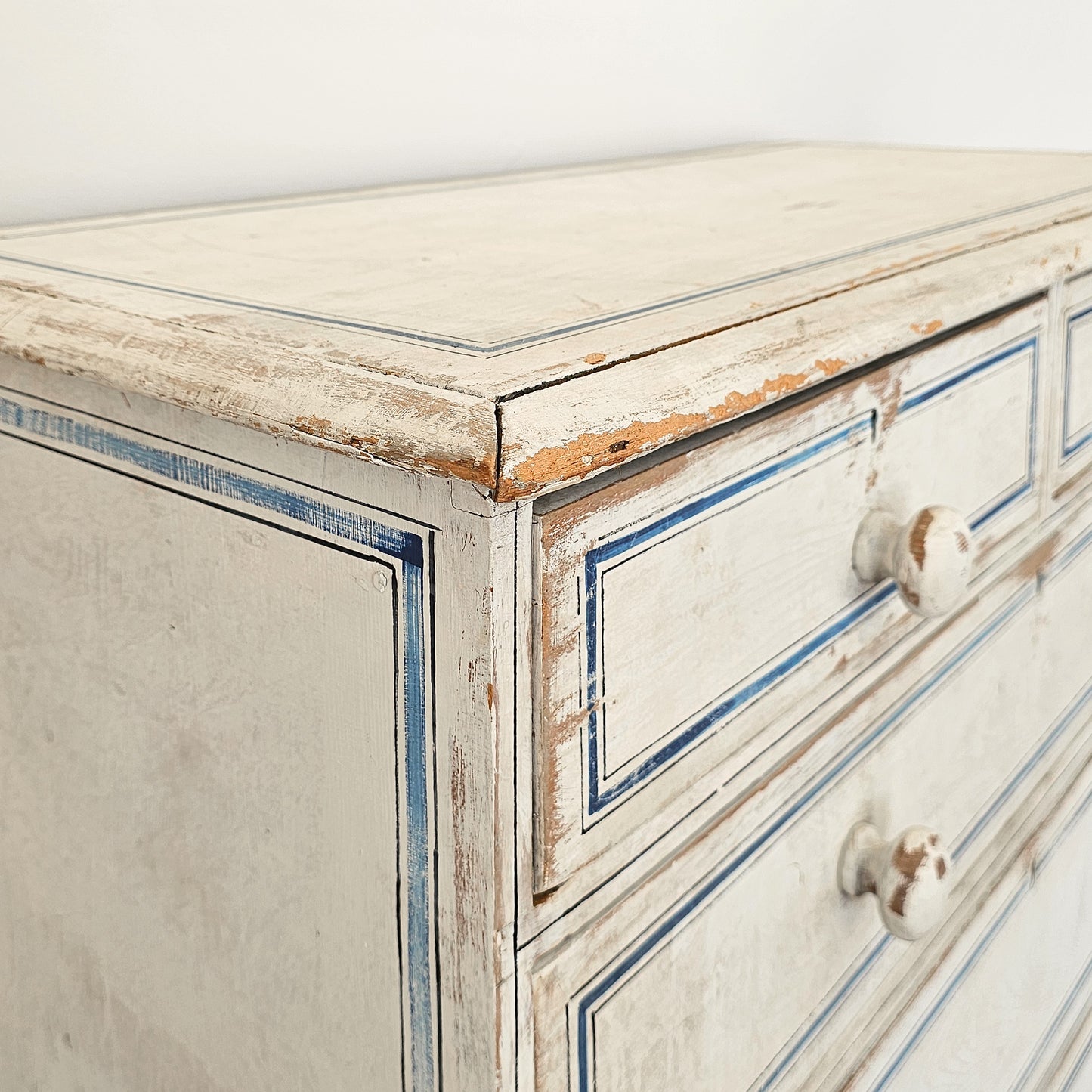 Antique English Pine Painted Dresser - Circa 1880