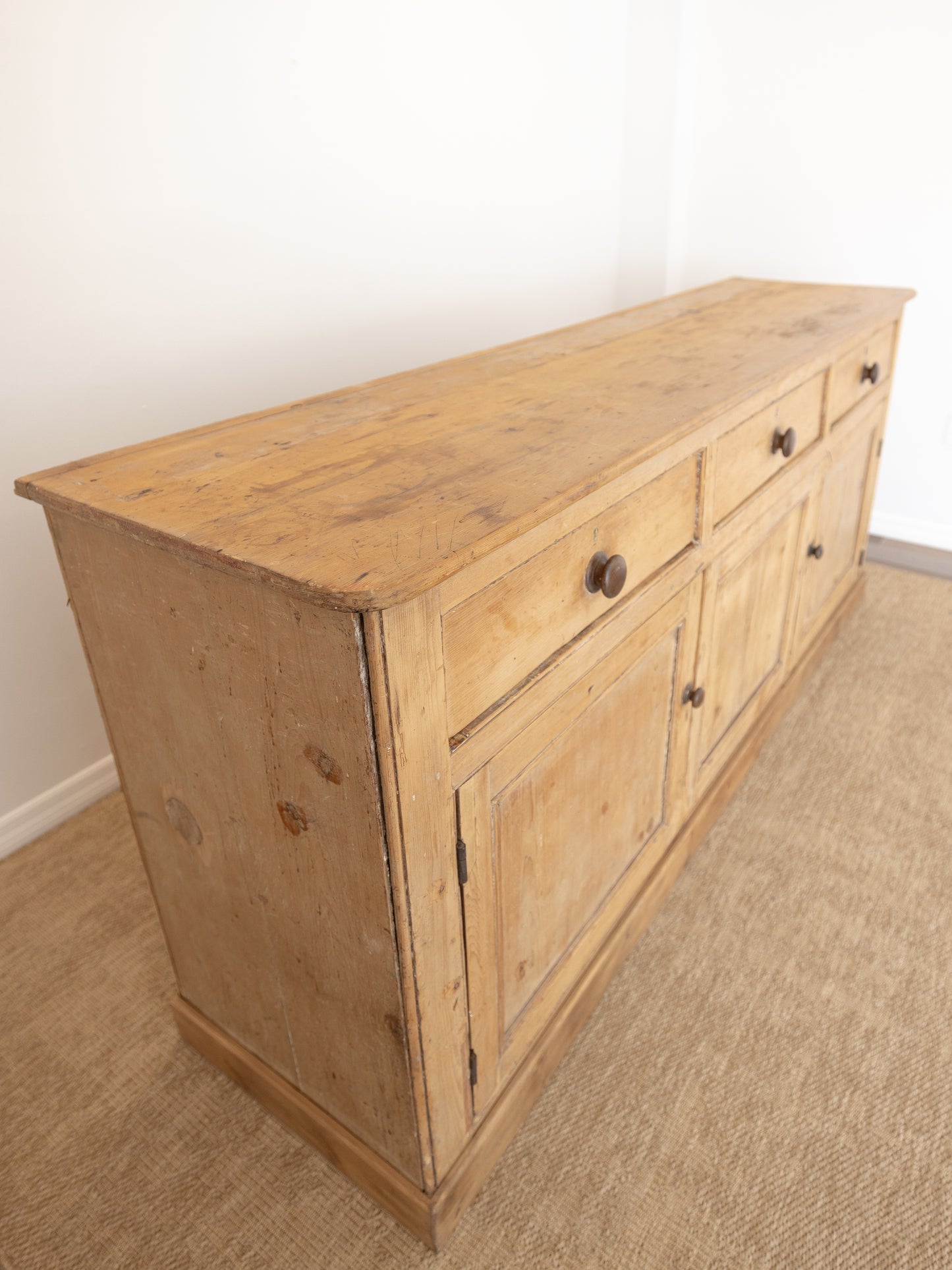 Antique English Pine Sideboard - Circa 1880