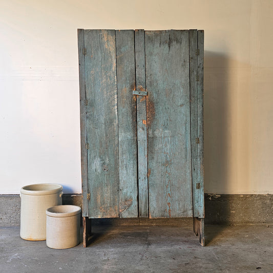 Antique primitive blue cabinet