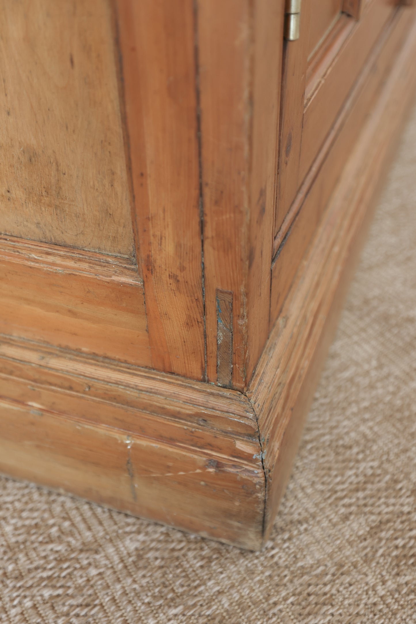 Antique English Honey Pine Linen Cabinet - Circa 1890