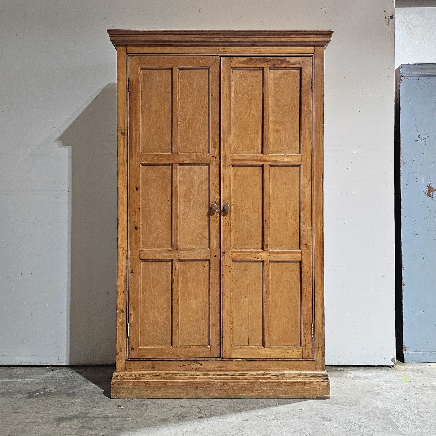 Antique English Honey Pine Linen Cabinet - Circa 1890