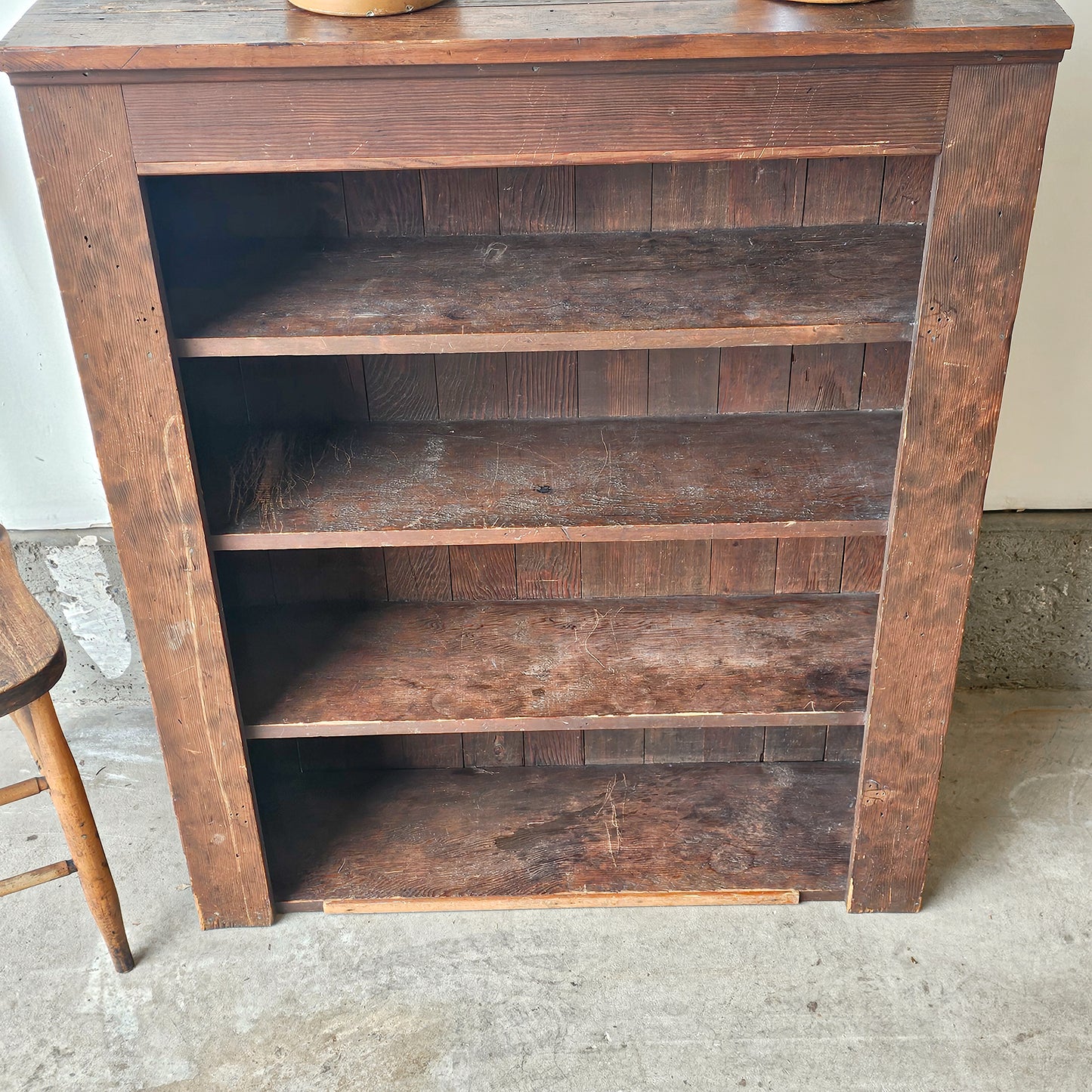Antique Fir Open Bookcase