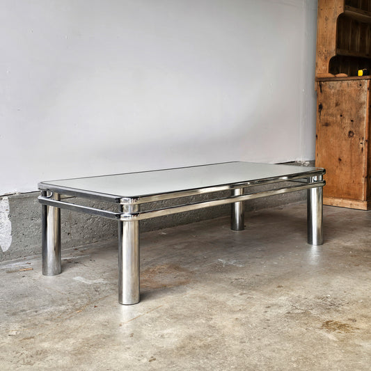 Mirrored Chrome Coffee Table Circa 1970s–1980s