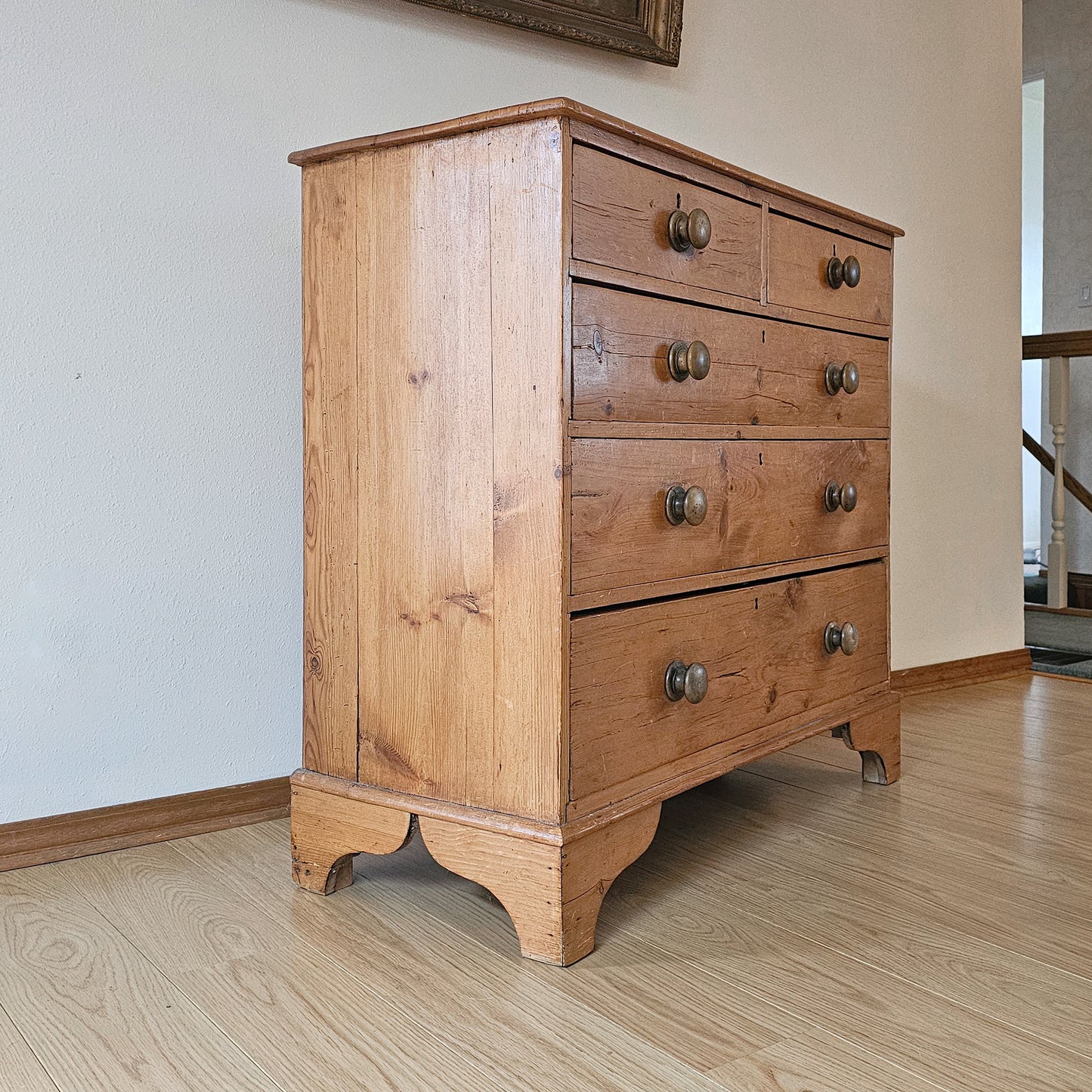 Antique English Honey Pine Dresser - Circa 1880