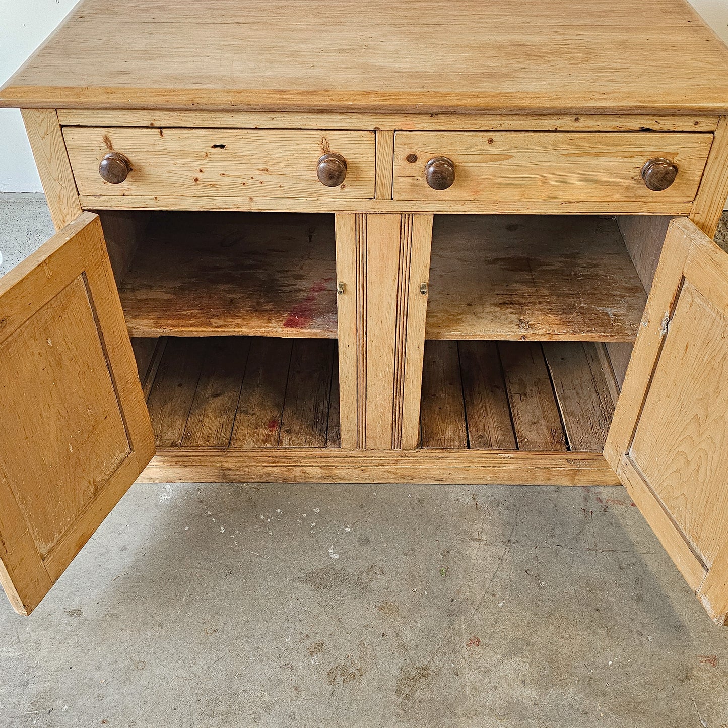 English Pine Sideboard Cabinet - circa 1890