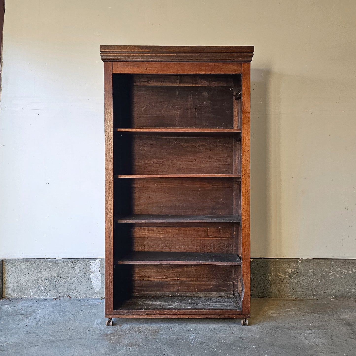Antique Rolling Bookcase on Castor Wheels - Circa early 1900's