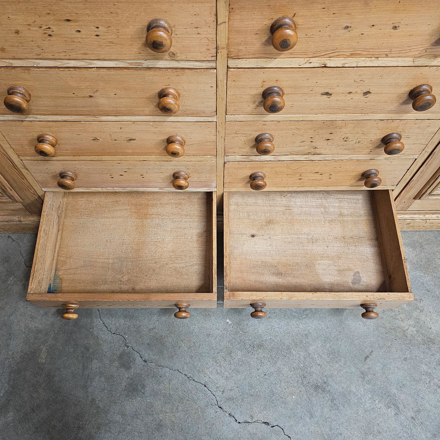 Monumental Antique English Pine Haberdashery - Circa 1880