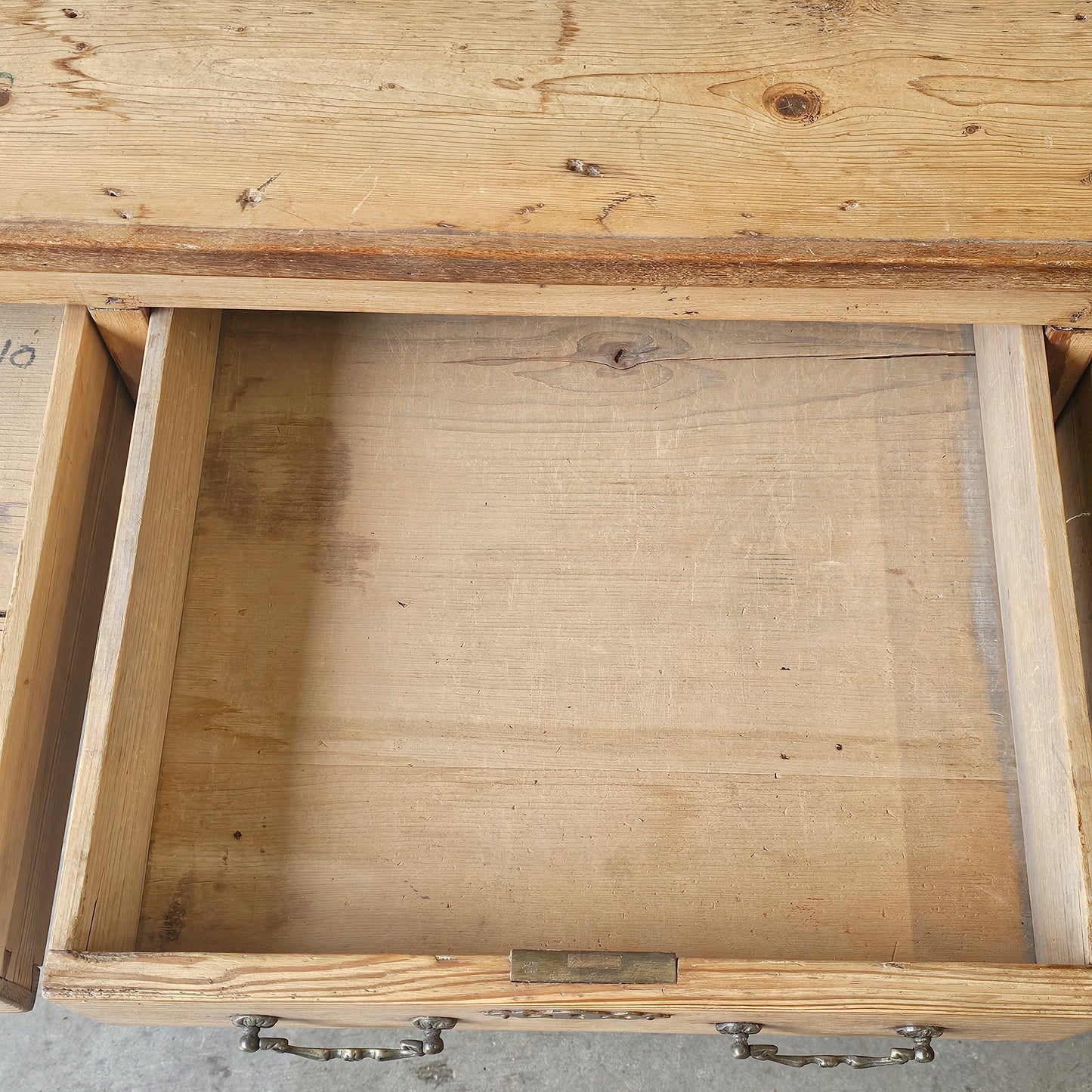 Antique English Pine Farm Table / Writing Table - Circa 1870