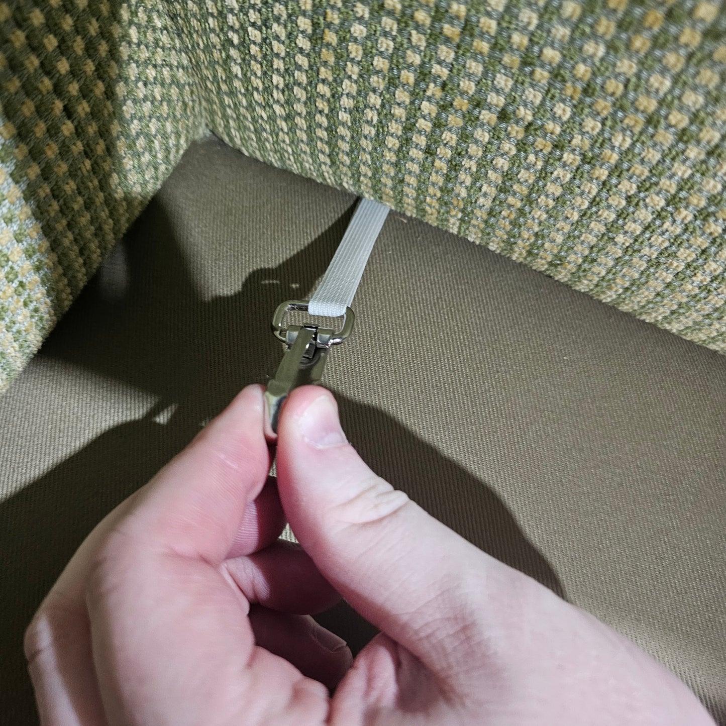 Vintage Oversized Mid-Century Green Upholstered Sofa | Circa 1970s