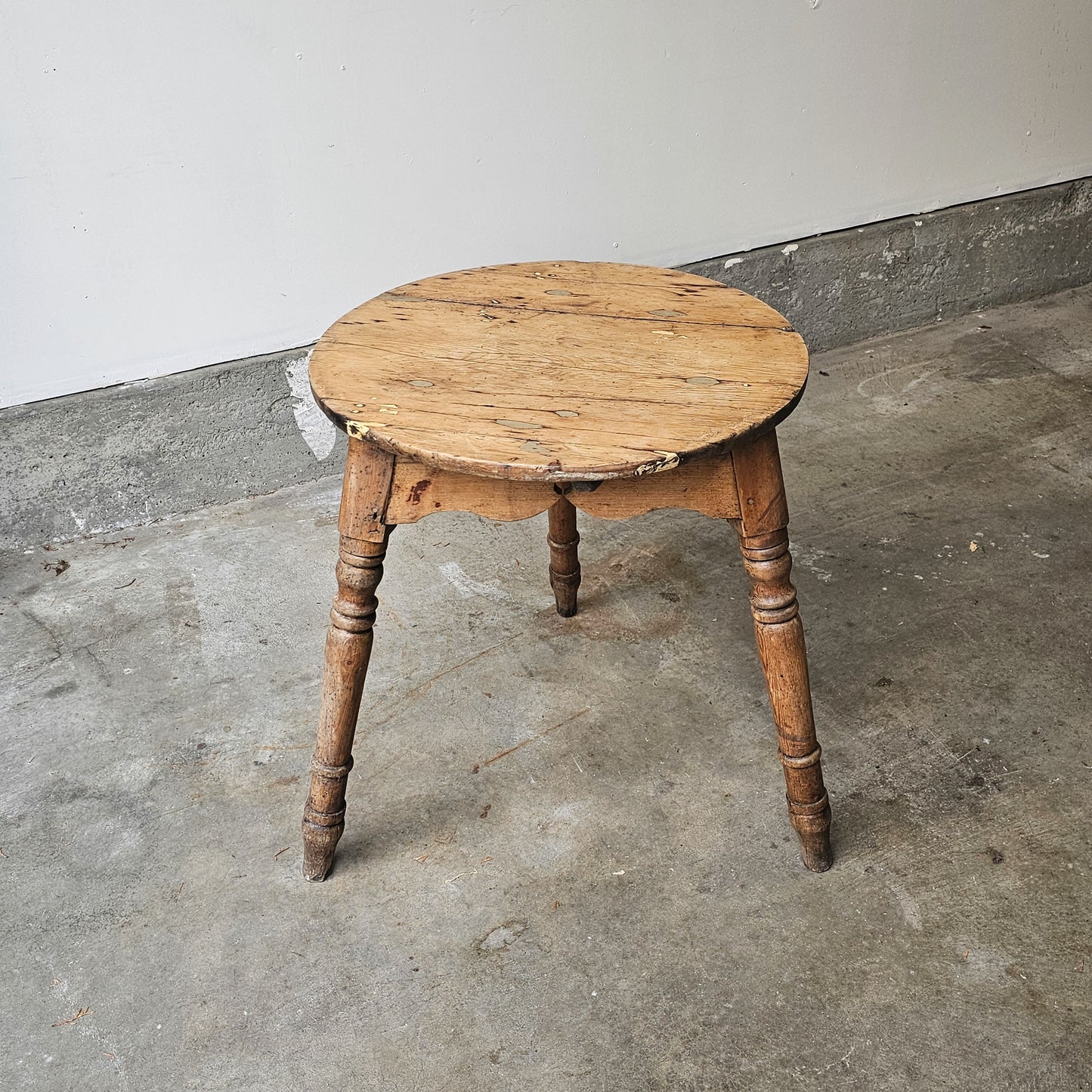 Antique English Pine Cricket Table - Circa 1860