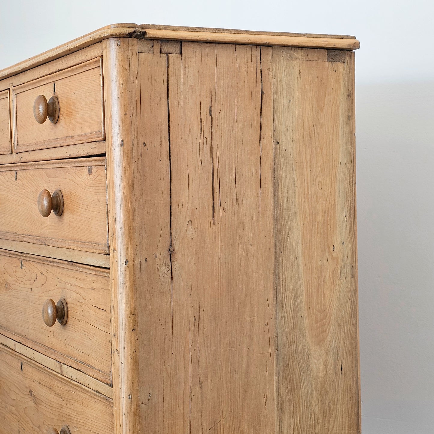 Stately Antique English Pine Chest of Drawers (Dresser) - Circa 1870
