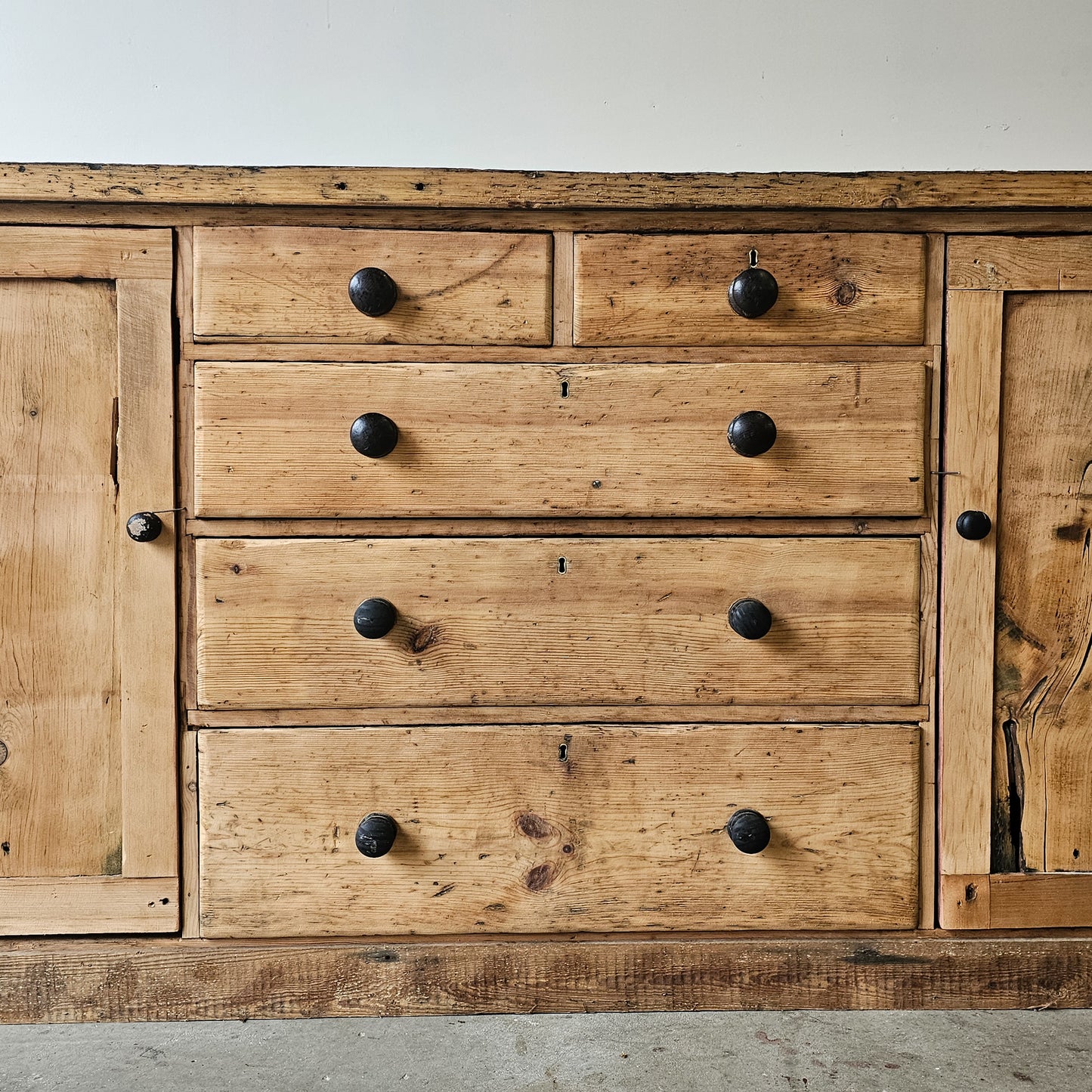 Antique English Pine Sideboard - Circa 1880