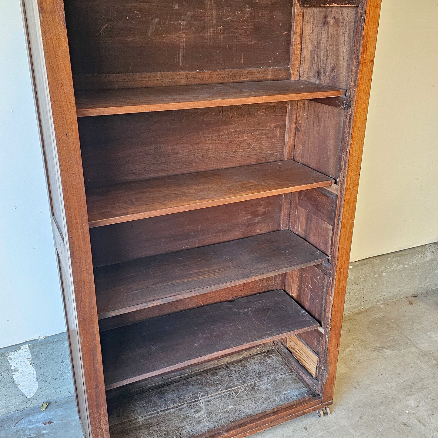Antique Rolling Bookcase on Castor Wheels - Circa early 1900's