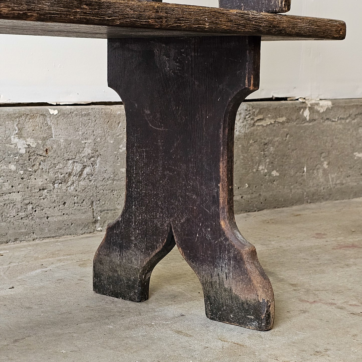 Antique English Oak Bench - Circa 1910