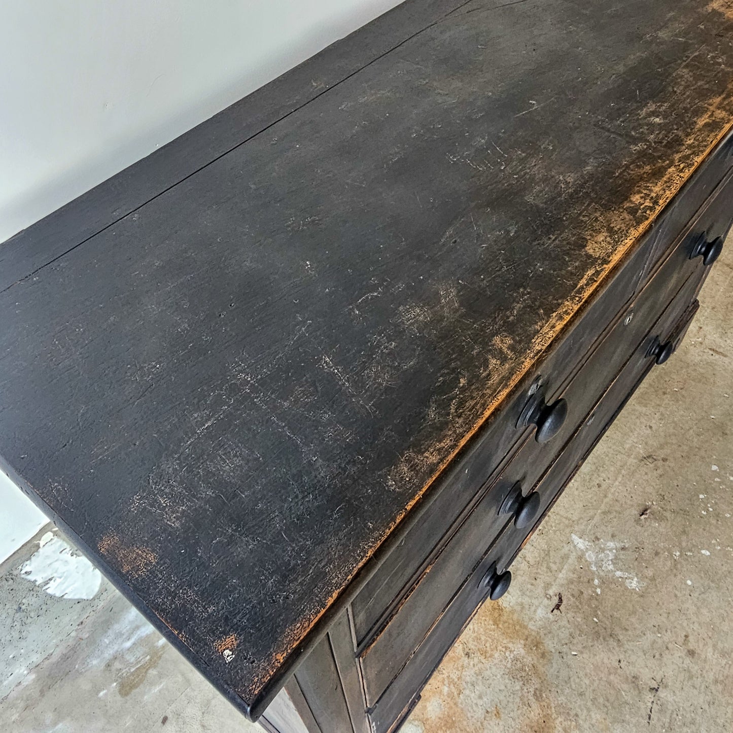 Antique Ebonized Pine Chest of Drawers - Circa 1830