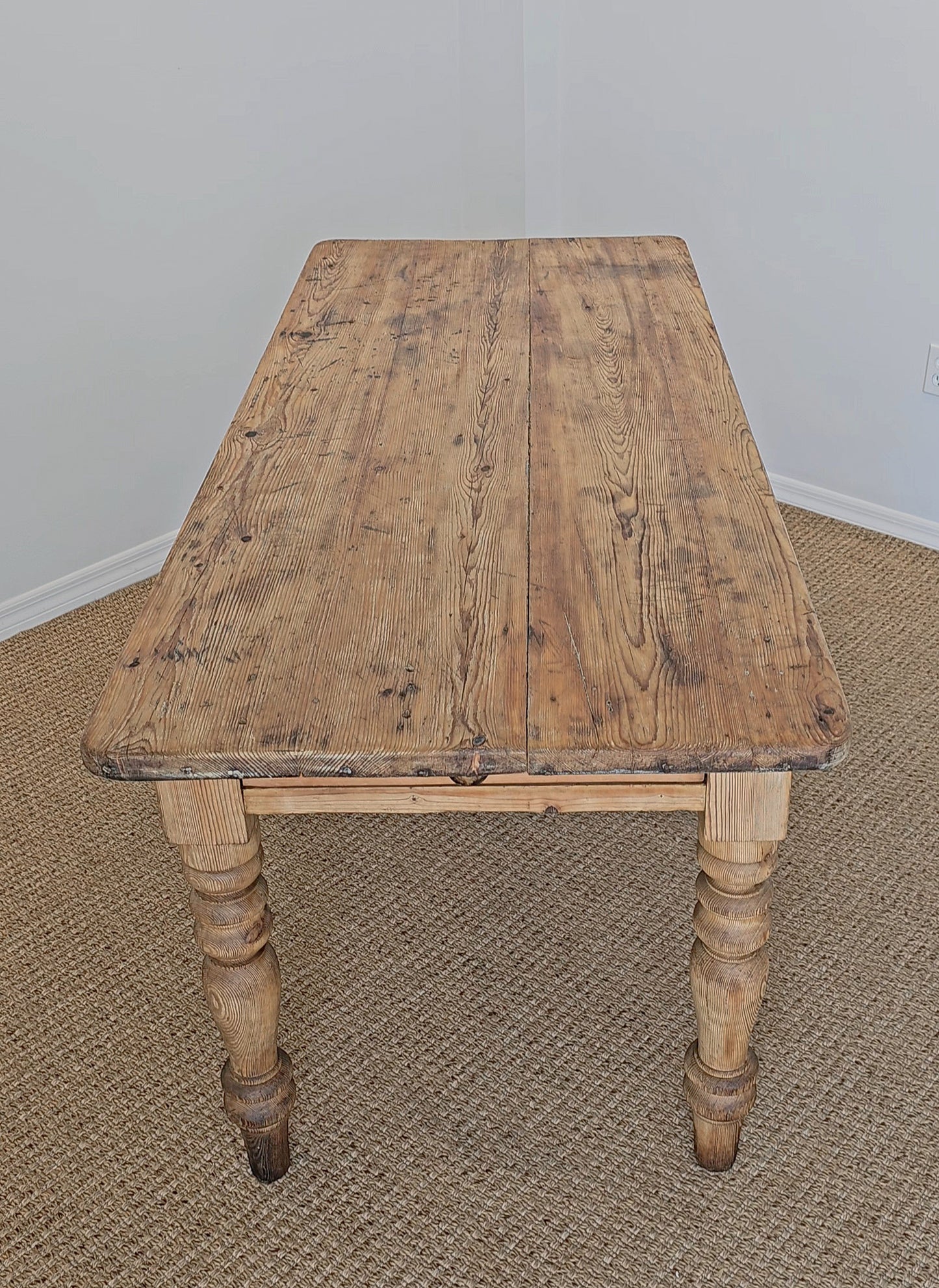 Antique English Pine Farmhouse Dining Table - Circa 1870