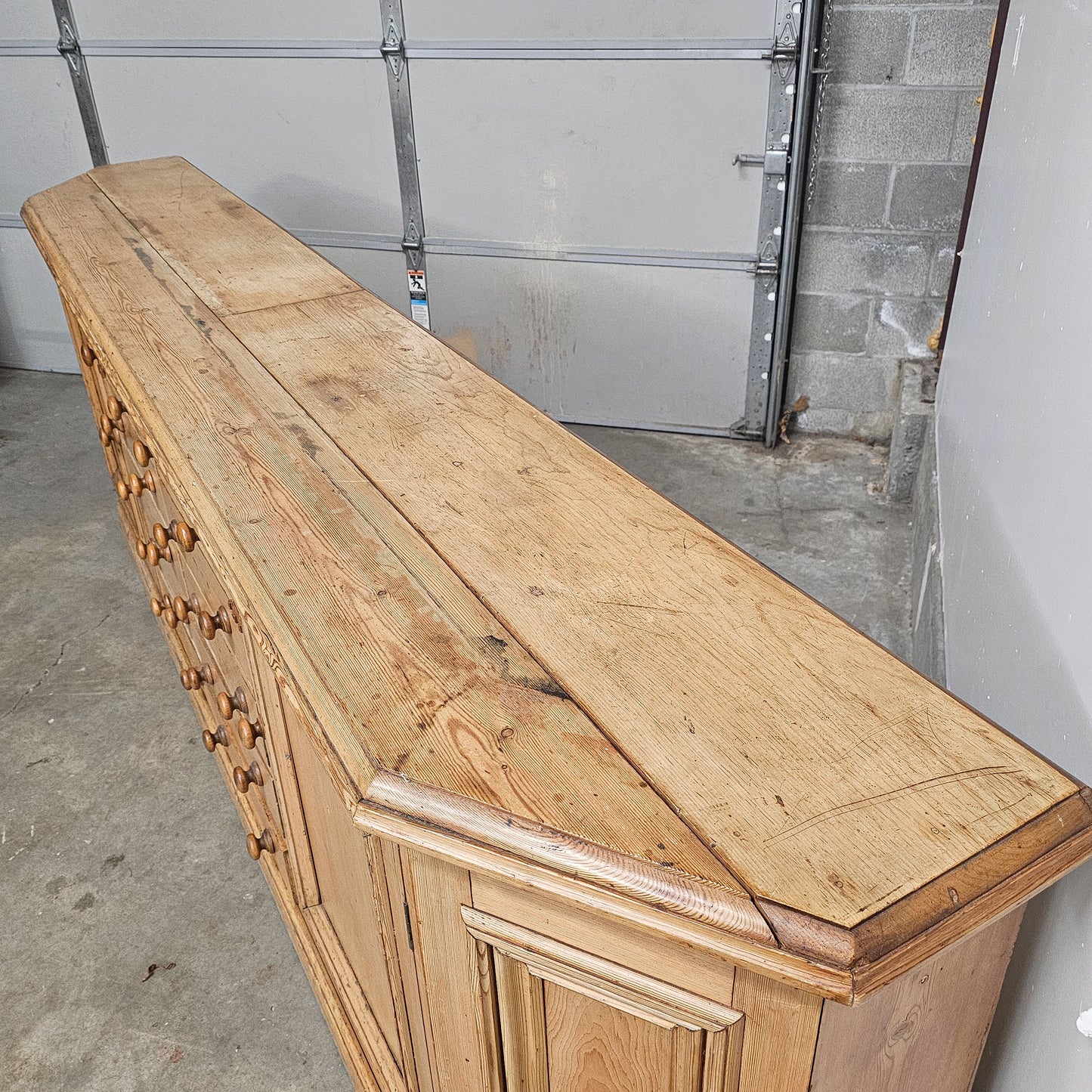 Monumental Antique English Pine Haberdashery - Circa 1880