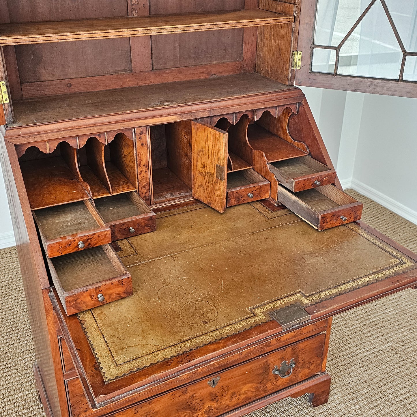Antique English Secretary Bookcase | Georgian Revival | Circa 1900–1930