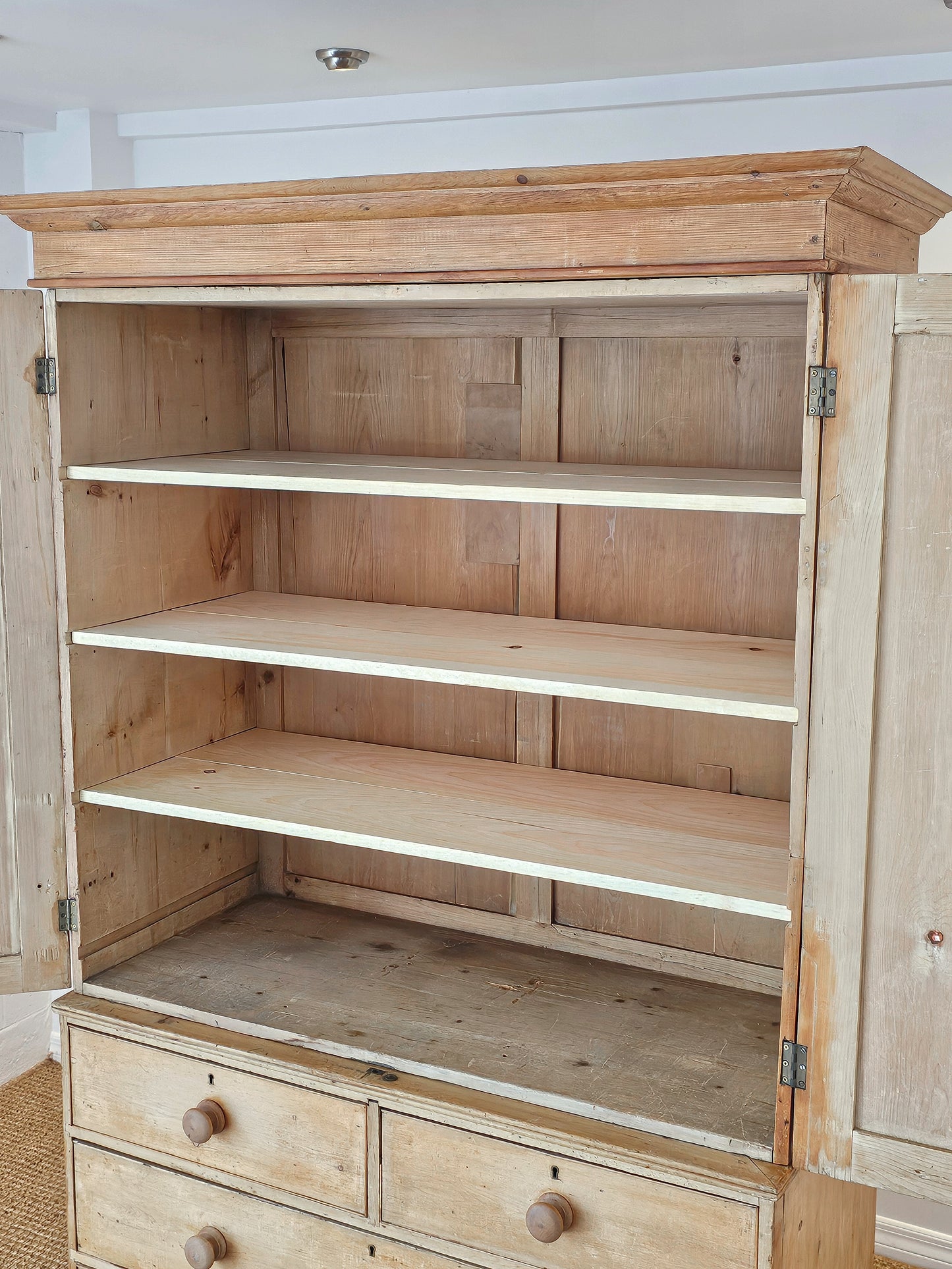 Antique English Pine Linen Press / Housekeeper’s Cupboard