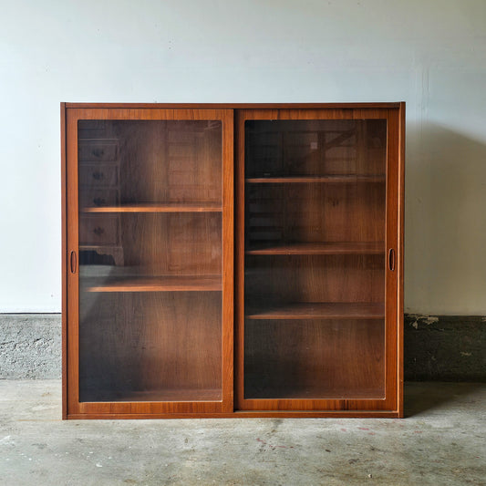 Vintage Danish Teak Cabinet with sliding doors