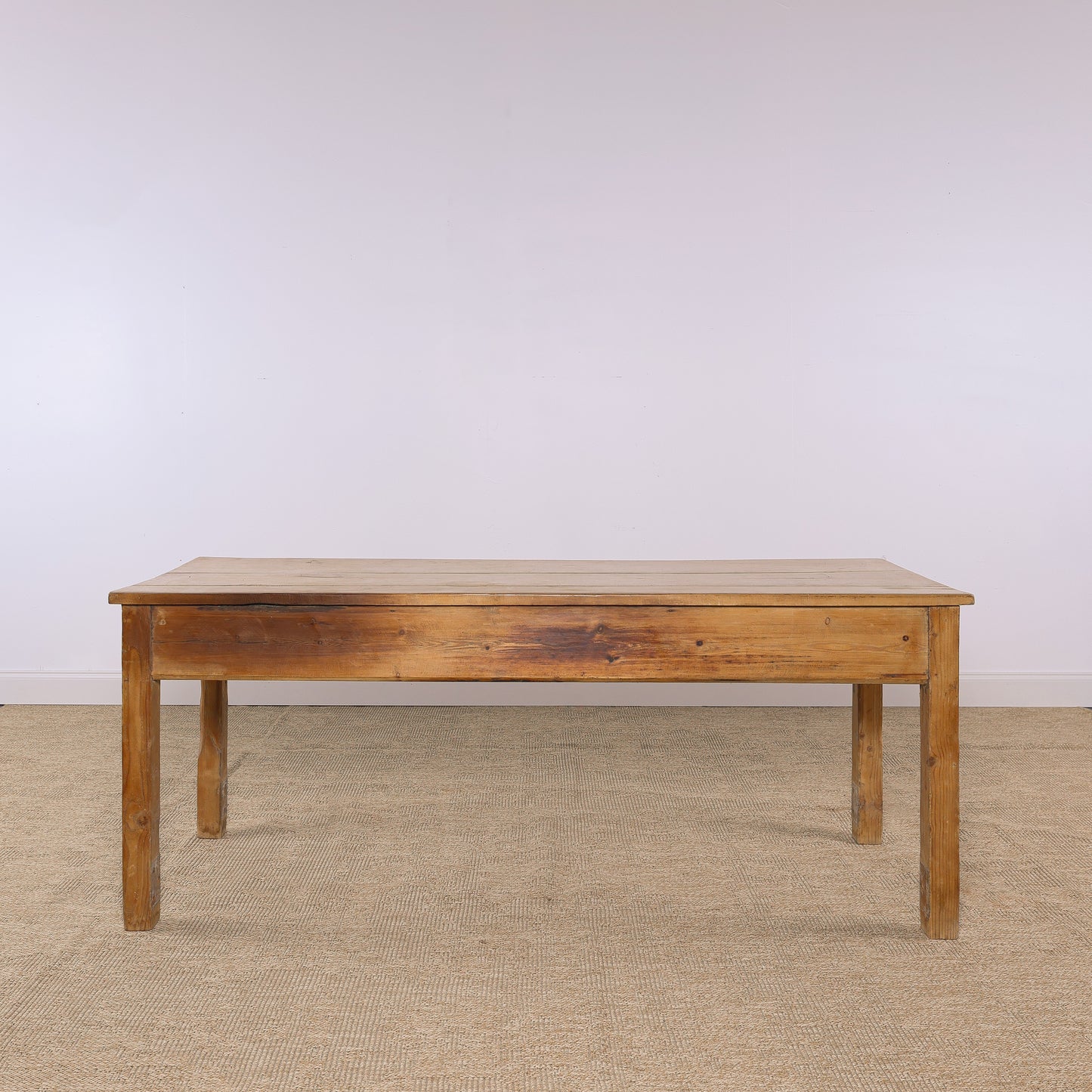 Antique Pine Farmhouse Table with Two Drawers | Circa 1880