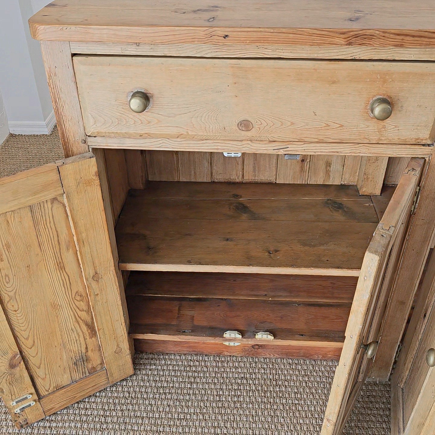 Antique English Pine Sideboard - Circa 1870