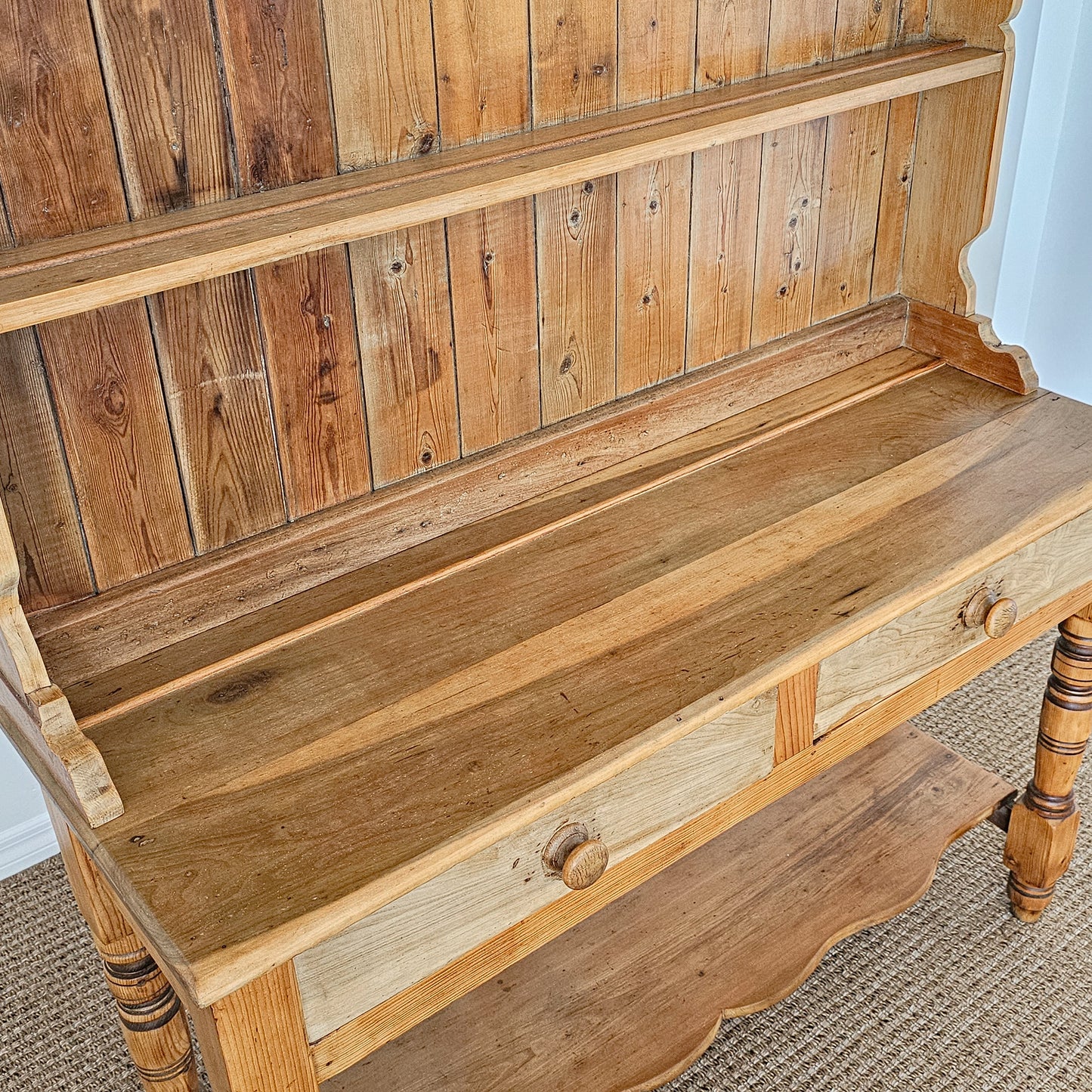 Antique English Pine Welsh Dresser - Circa 1890