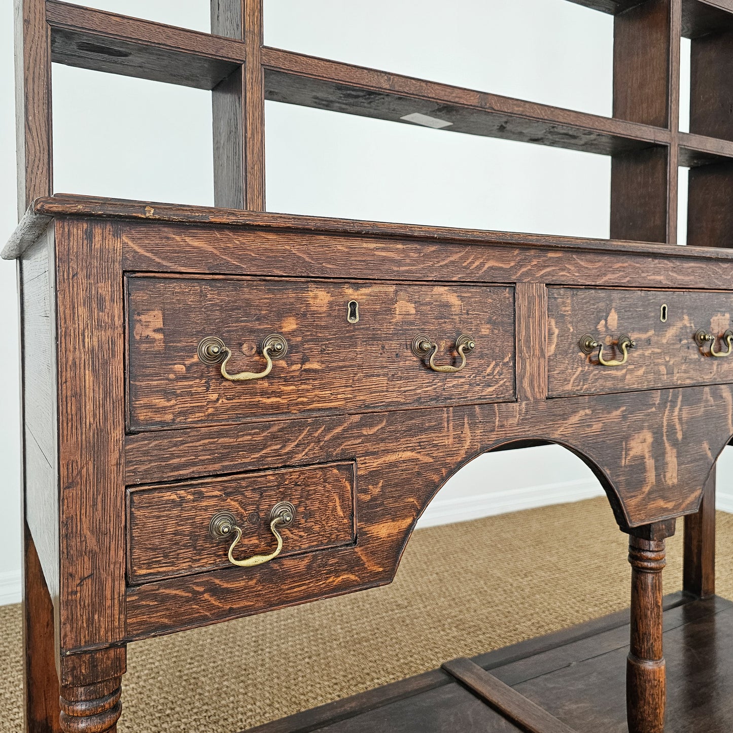 Antique Welsh Oak Plate Rack Dresser | Circa 1830